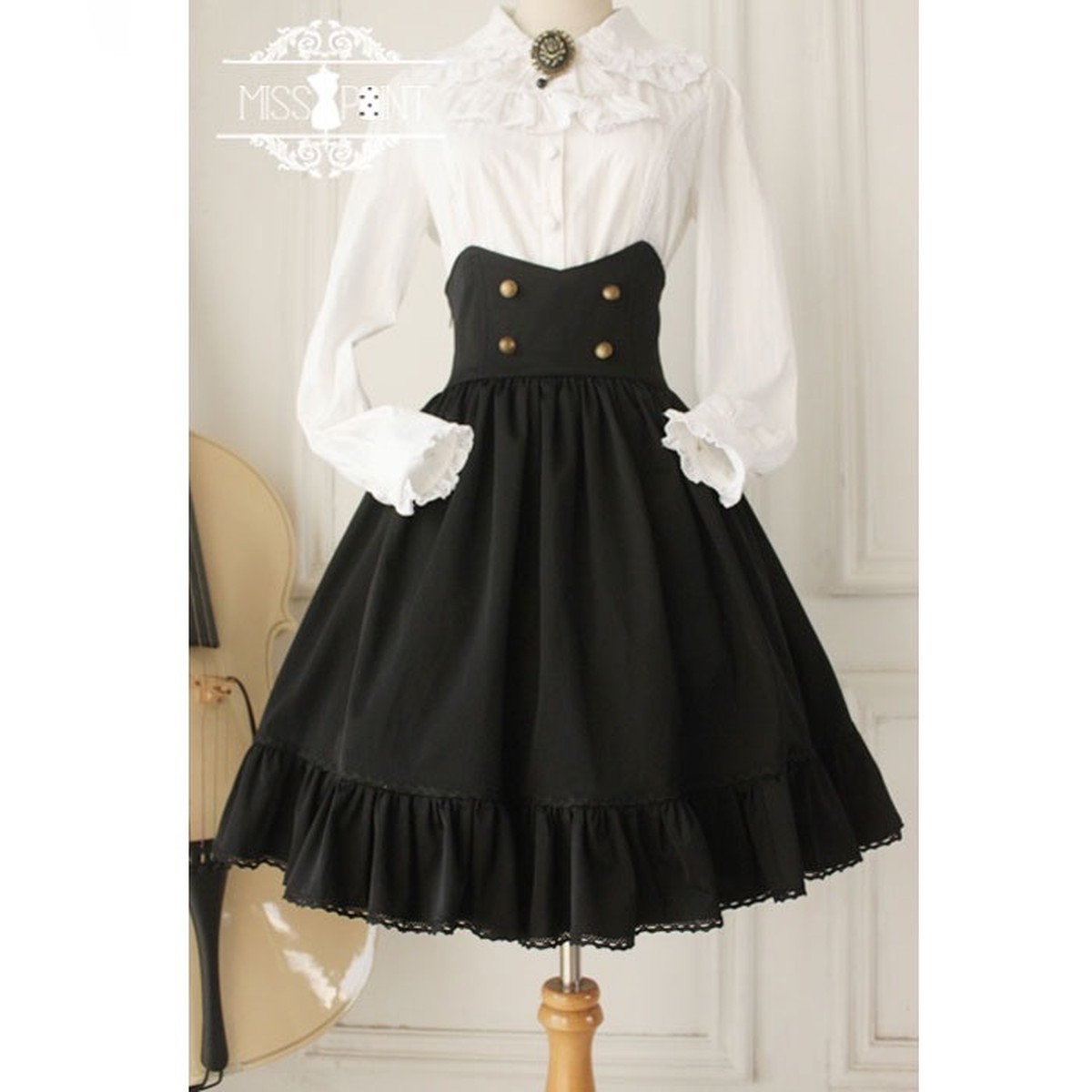 Gothic High Waist Skirt Retro Short Skirt SK スカート ロリィタ ロリータ ゴシック ゴスロリ