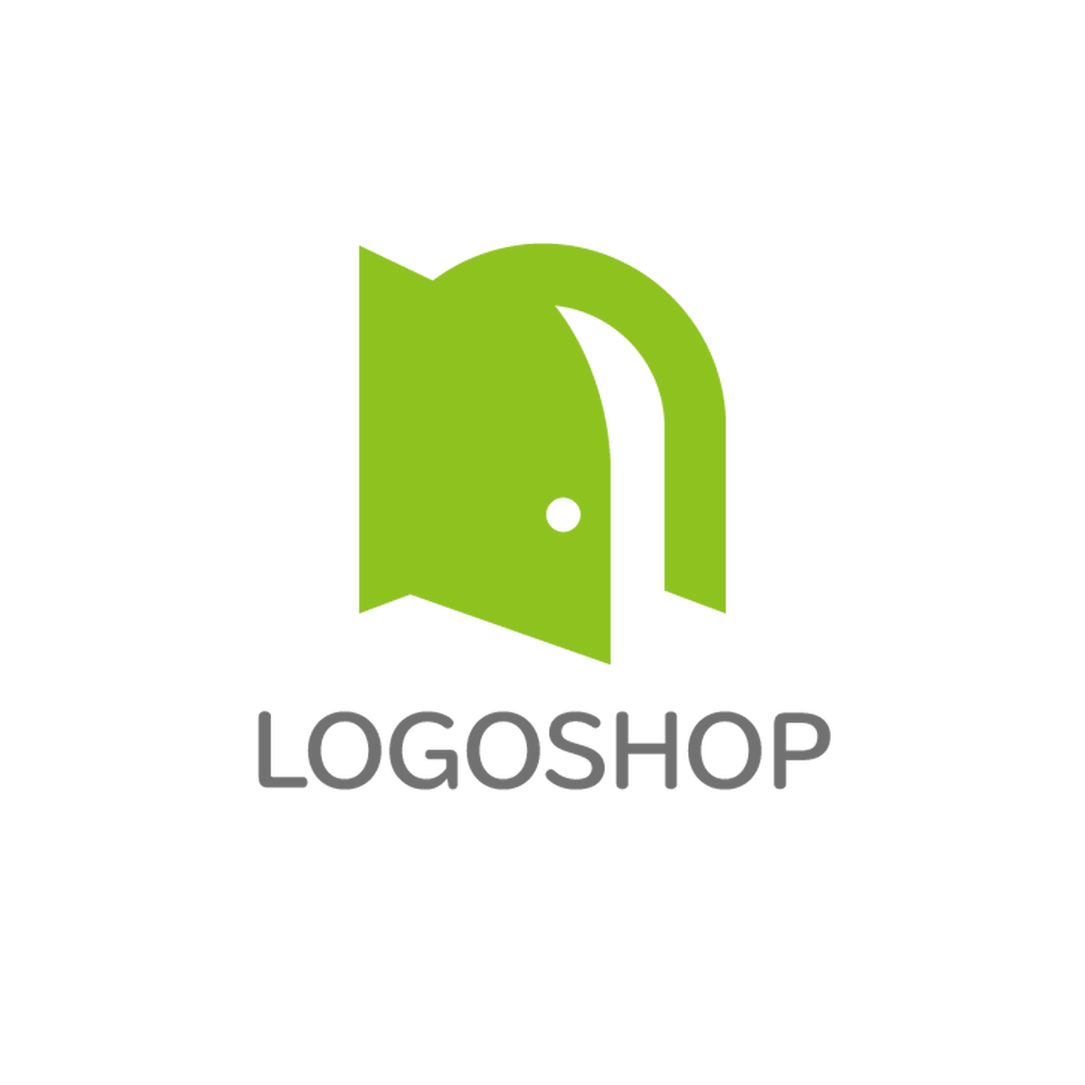 ドワーフのかわいい扉を開くn アルファベット N ドア 扉 家 建物 住宅 不動産 リフォーム 建設業 建築業 工業 設備 ロゴ購入 販売 Logoshop ロゴショップ