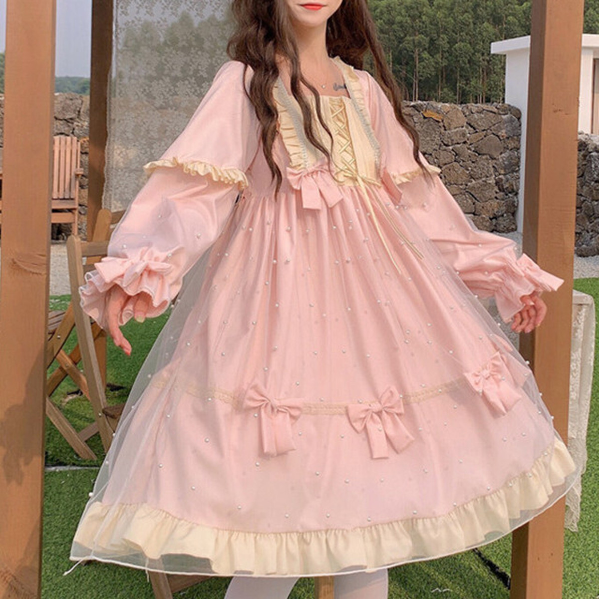 フリル ふんわり プリンセス お姫様 姫系 ロリータ 甘ロリ 甘め ワンピース ドレス ガーリー Popsite3 Cute レディース かわいい 可愛い ガーリー フェミニン 甘め アパレル服 アクセサリーなど