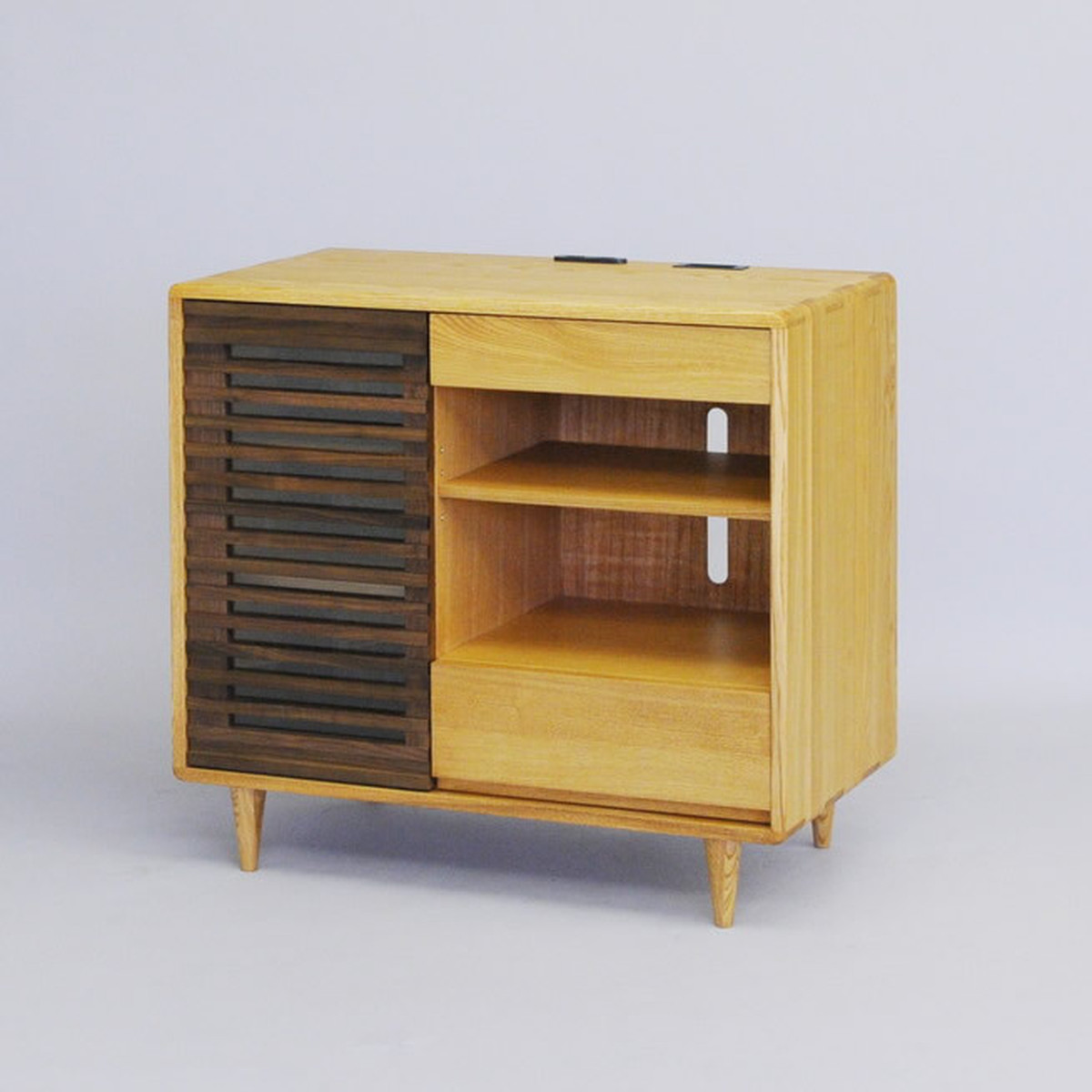 送料無料 無垢材 匠デザイン 85avキャビネット 電話台 ナチュラル 木製 無垢 ツートンカラー おしゃれ 北欧 Avラック オーディオラック Natural Furniture Collection