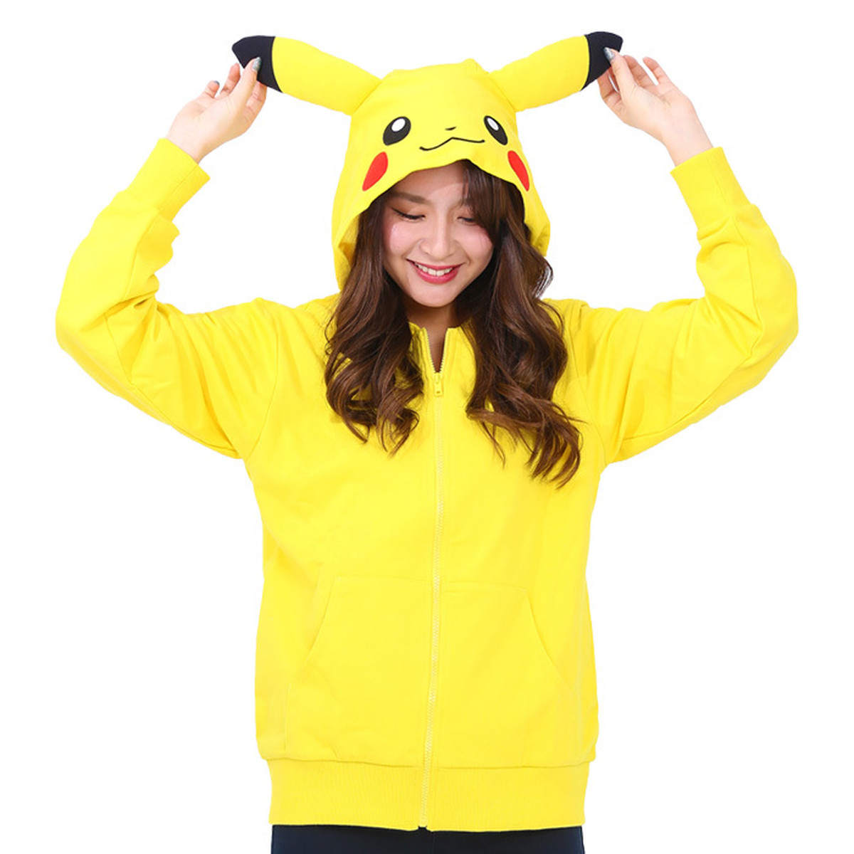 送料無料 着ぐるみ パーカー ポケットモンスター ポケモン ピカチュウ なりきり 耳付き 耳 部屋着 パジャマ ねまき 寝間着 ルームウェア キャラクター グッズ 大人 男女兼用 レディース メンズ ハロウィン コスプレ パーティー イベント コス ポケモンコス 仮装 S