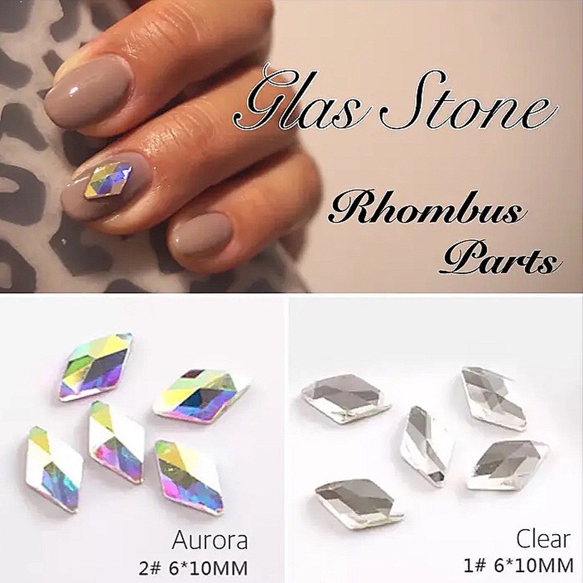 0125 高品質ガラスストーン ランバス ネイル ネイルパーツ ネイルシール ネイルチップ ストーン ひし形 Glister Base店