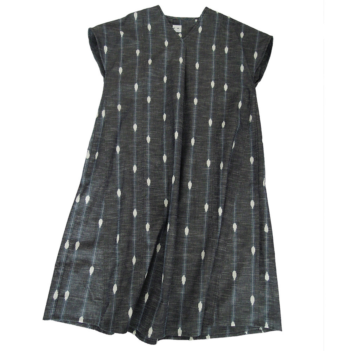 憧れ 誕生日 ギフト レディース 上品 大人 おしゃれ Opセ246b1 スカート 綿 日本製 久留米絣 濃グレー クラフトグレー 七宝柄 藍 ワンピース 儀右ヱ門 母の日 プレゼント 敬老の日 ワンピース