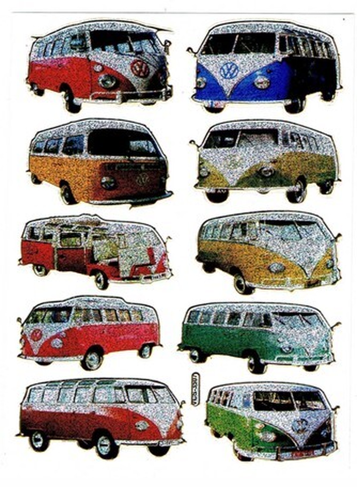 161 ワーゲンバス１０台 レトロキラキラシール マスキングテープ専門店 ヨハク社