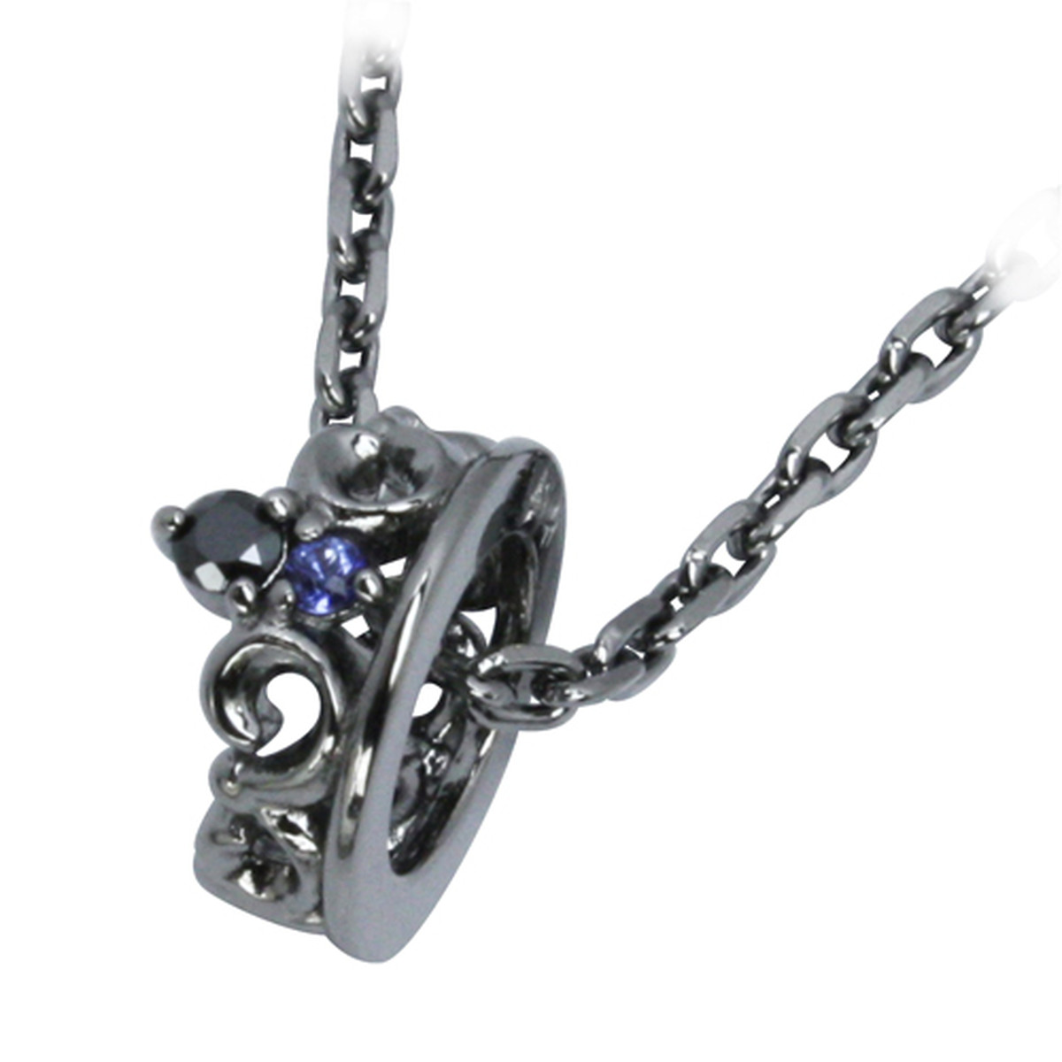 送料無料 可愛い王冠 色違いでお揃いに サファイヤ使用 シルバーネックレス ペアネックレス ネックレス 王冠 クラウン サファイヤ シルバー ジルコニア キュービック シルバー925 メンズ レディース Heartofconcept 19juuku