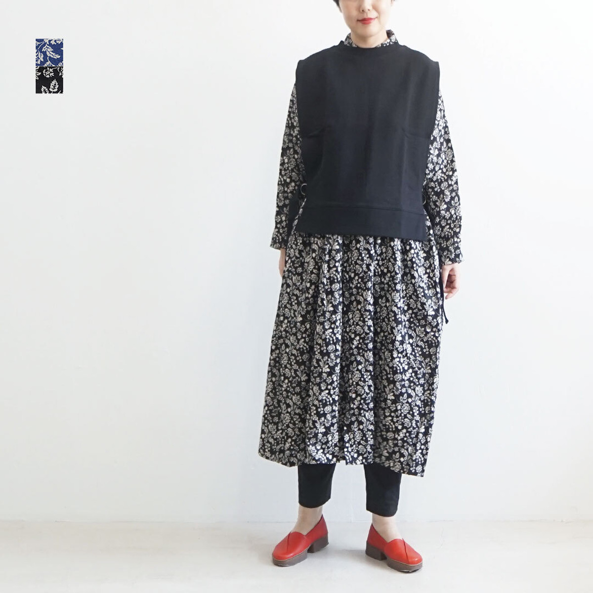 Ichiantiquites イチアンティークス Linen Floral Pattern Dress リネン花柄ワンピース 返品 交換不可 品番6016 Es Life エスライフ