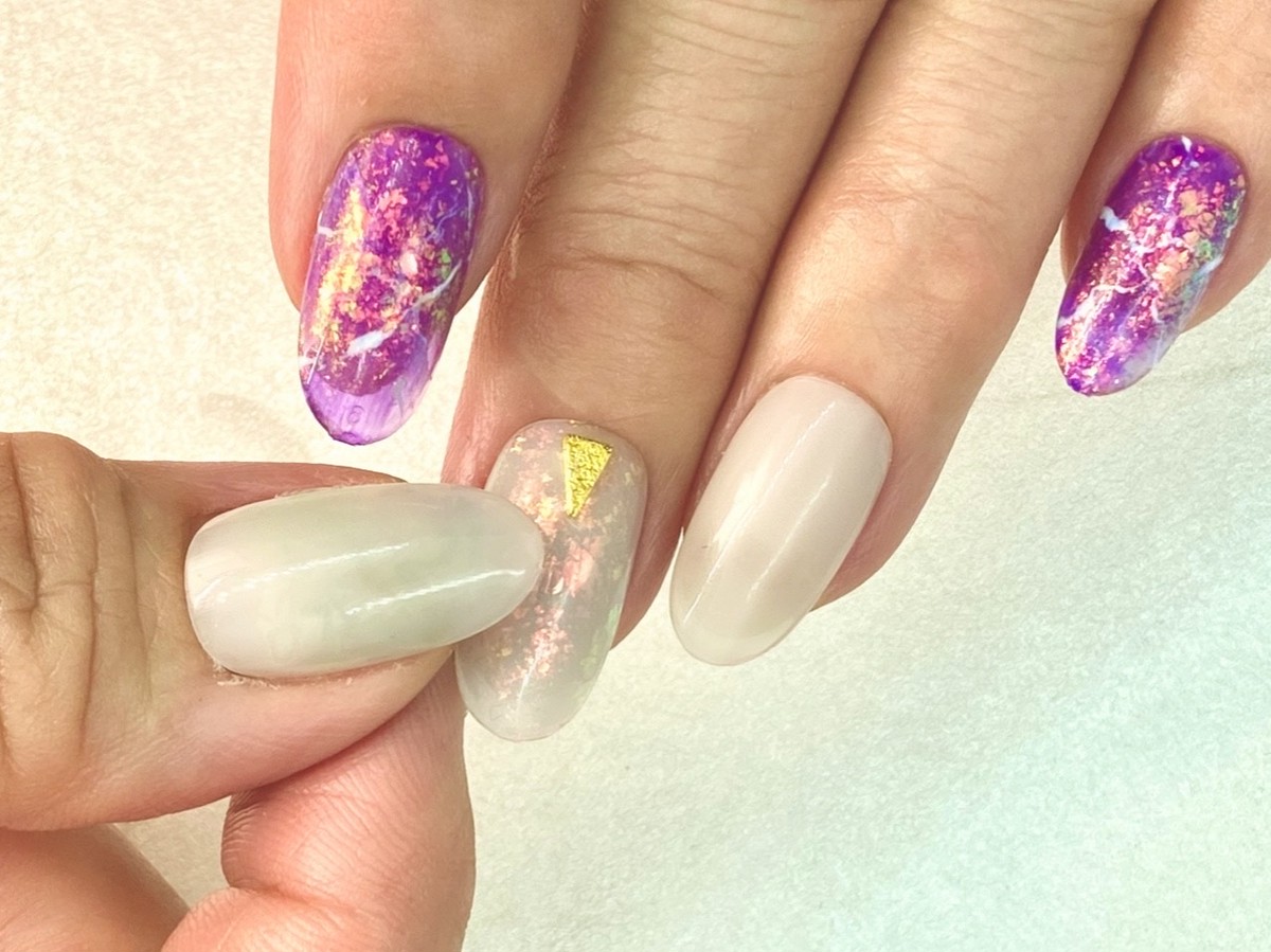 クリアパープル天然石 Bijou Perfect Fit Tip ネイルチップ Zero Gel Bijou クリアパープル天然石 Bijou Perfect Fit Tip ネイルチップ Zero Gel Bijou