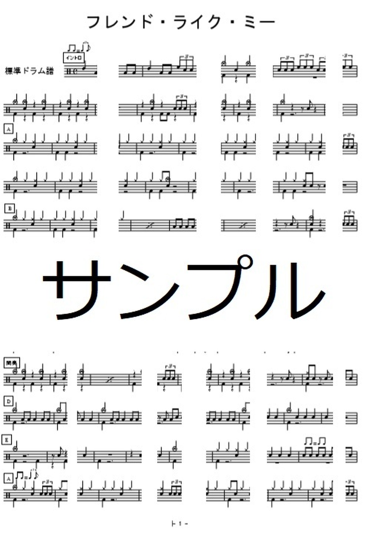 フレンド ライク ミー アラジンより 初心者 中級者のドラム楽譜 Easy Drum