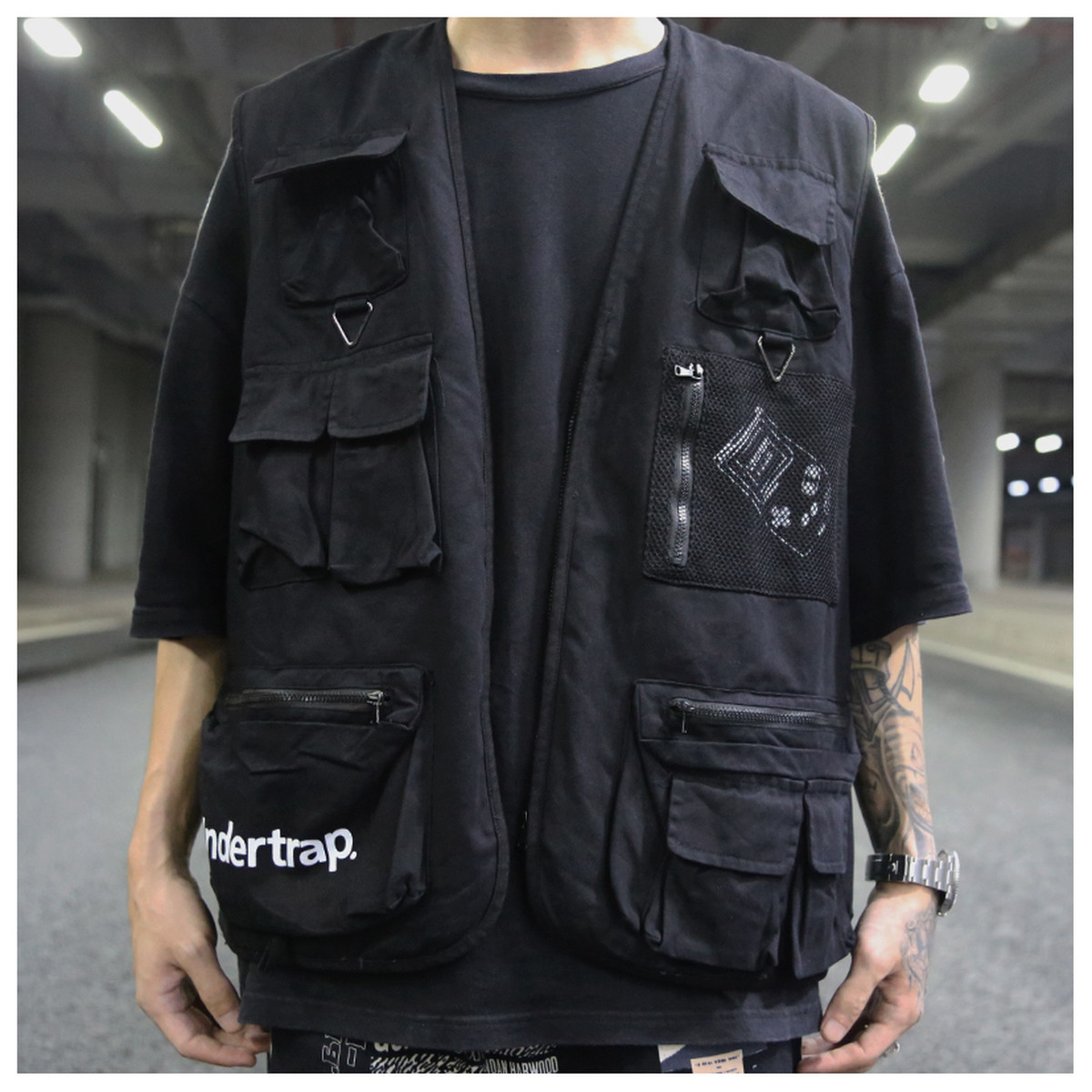 夏のお洒落の立体感 メンズストリートミリタリーベスト フィッシングベスト チョッキ Street Vest Cargo F2u