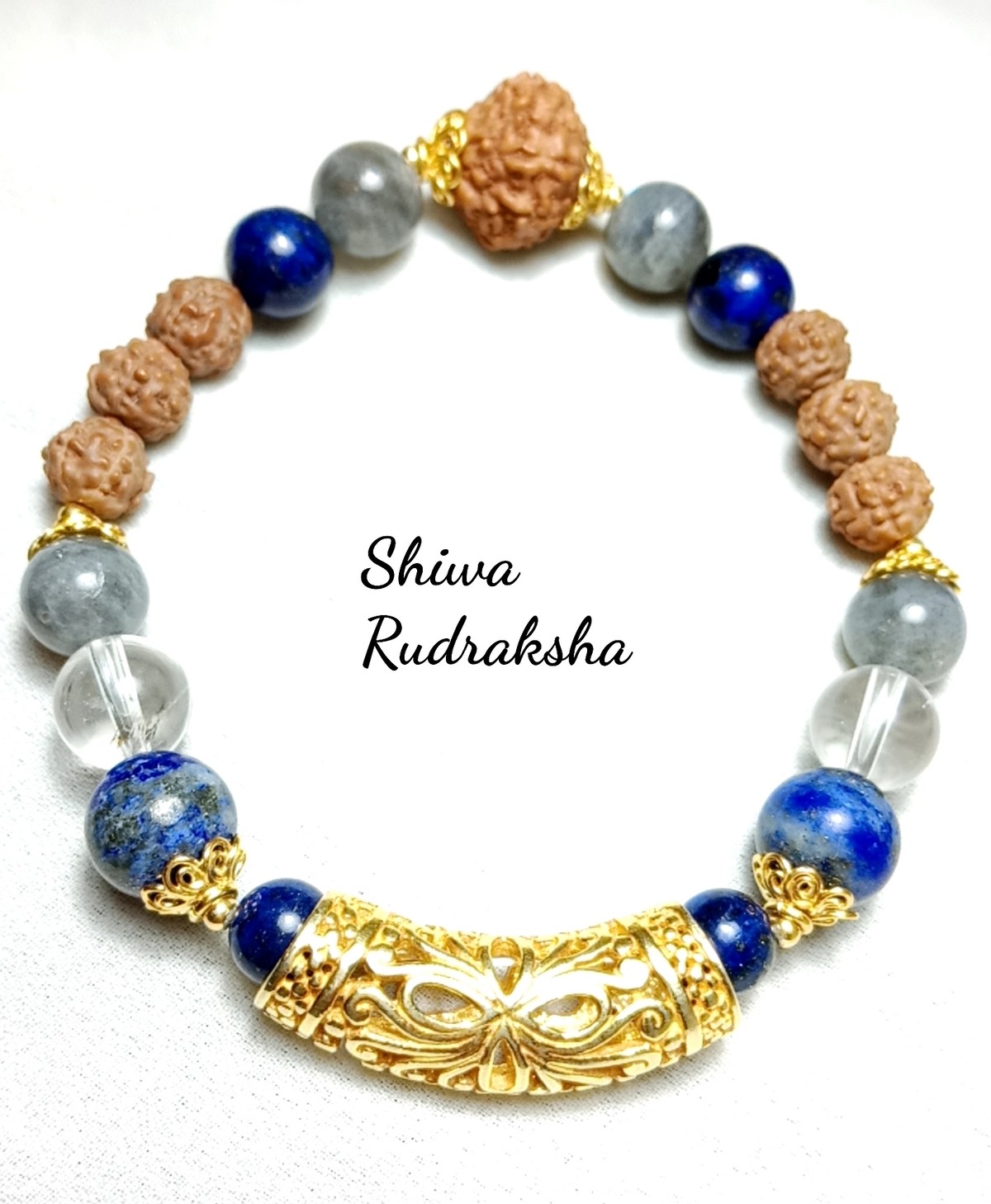 １１面ハヌマーン ゴールドパイプ キスワントブレスレット Shiwa Rudraksha