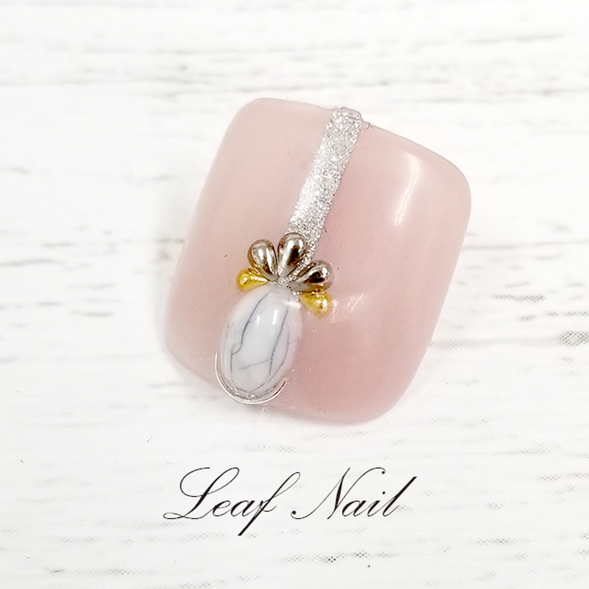 014 シンプルピンクデザイン フットネイル ネイルチップ Flower By Leaf Nail