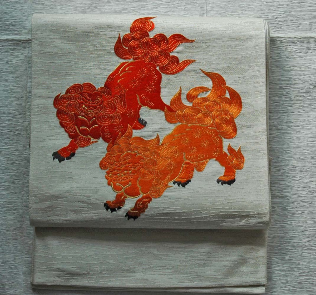 刺繍袋帯 唐獅子牡丹 Jizaiya