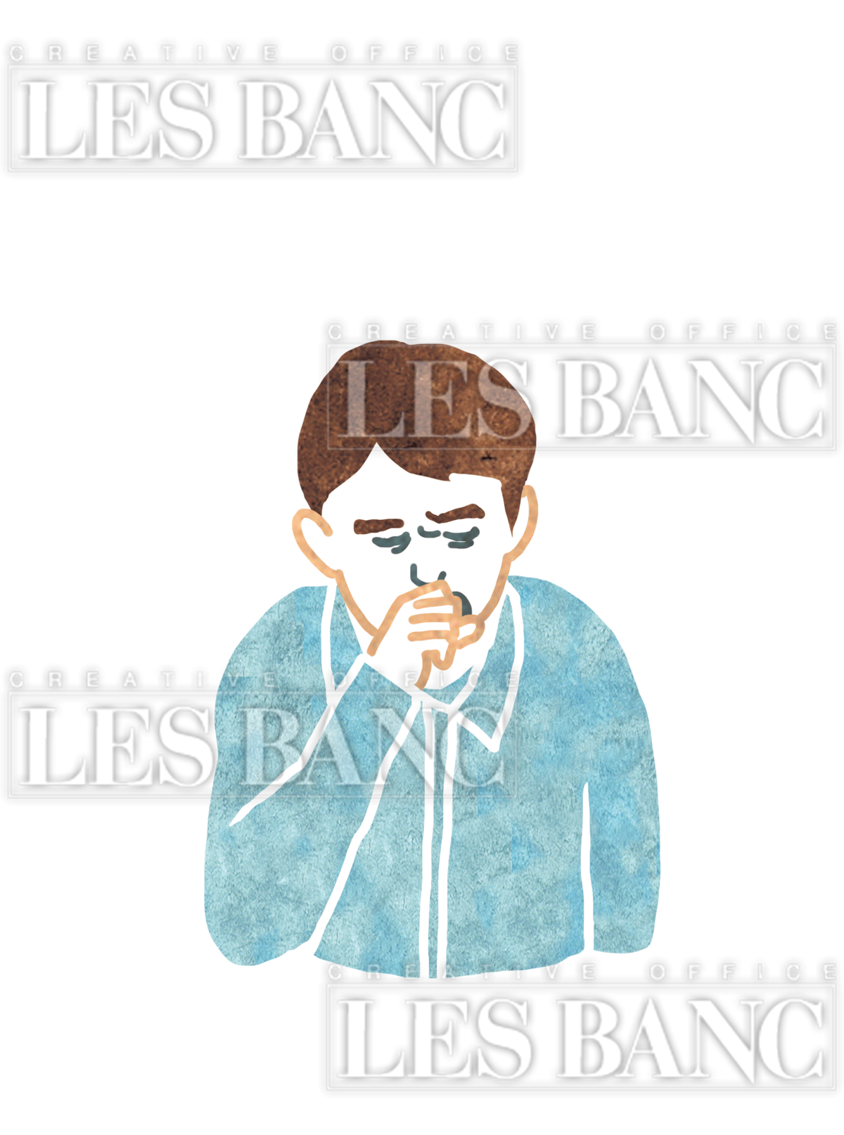 咳き込んでキツそうな少年 Illustshop