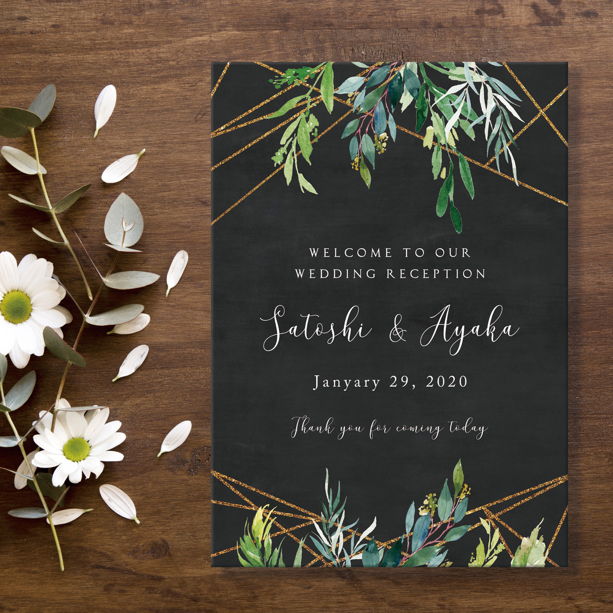 黒板風ナチュラルグリーン ウェルカムボード Wedding Item Shop Marrow