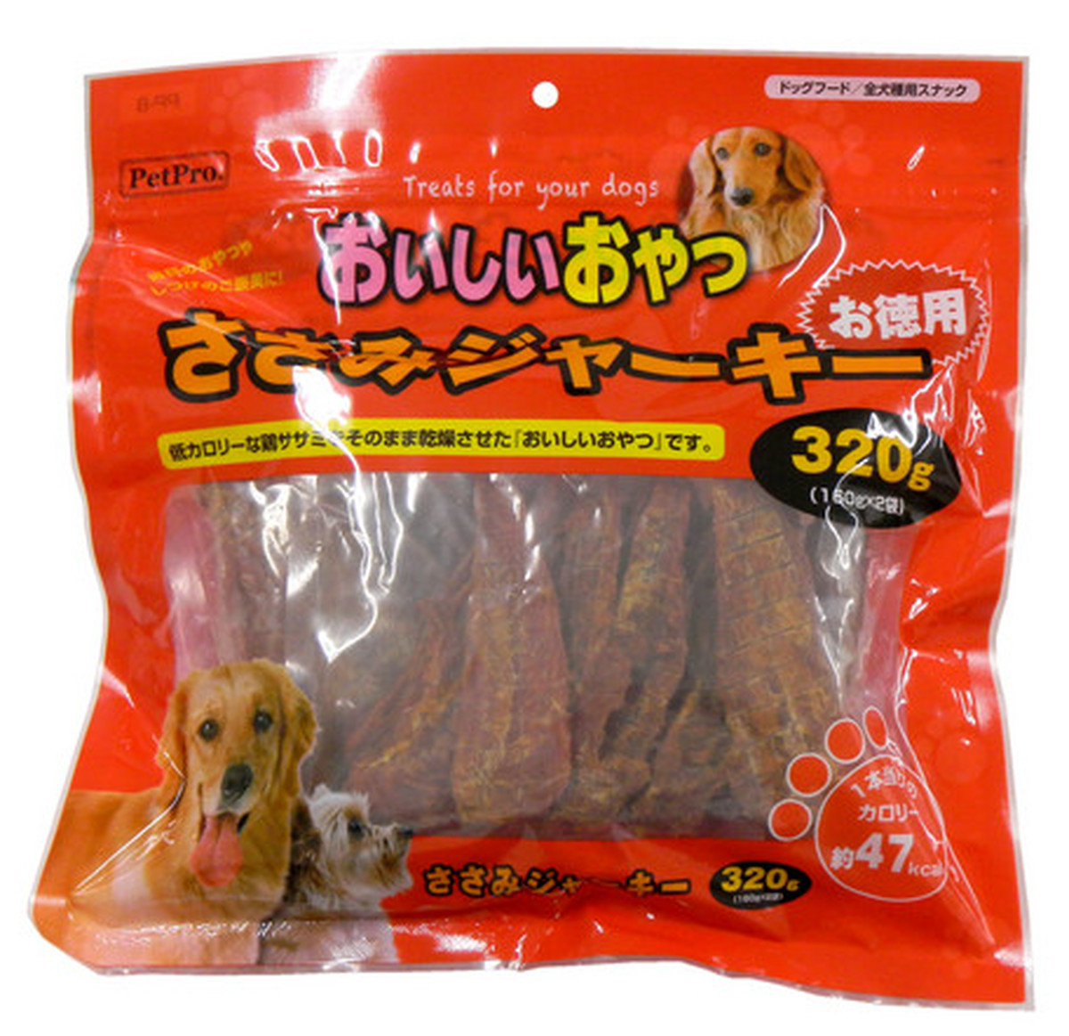 犬用スナック ペットプロ おいしいおやつ ささみジャーキー 3g Petsぱう ペットとのハッピーライフを応援します