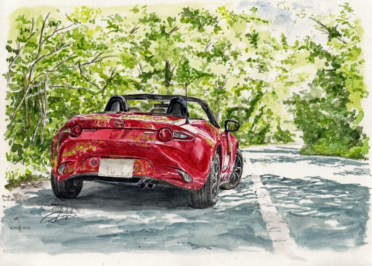 高画質水彩イラストデータ Mazda Roadster Petrolhead Studio