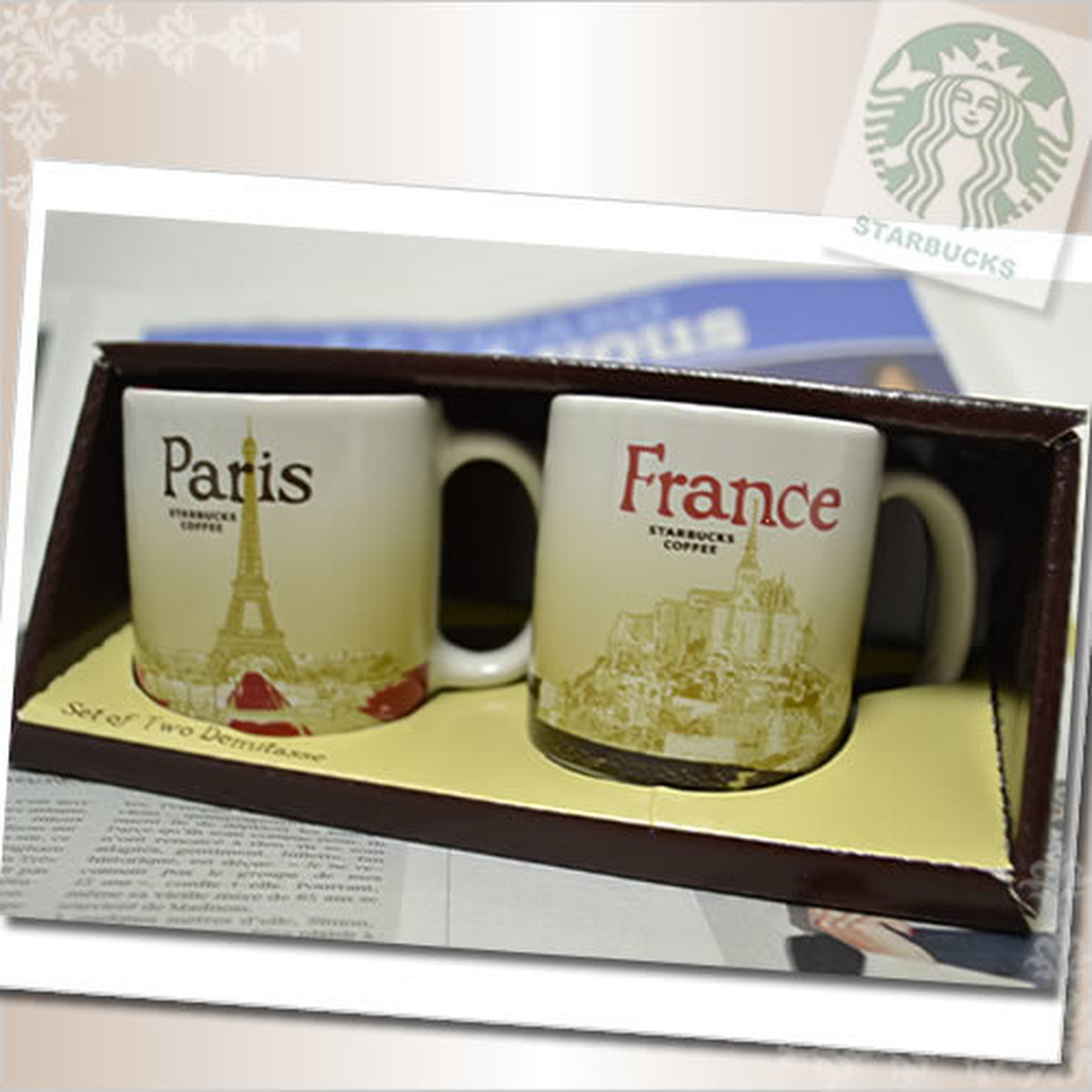 フランス パリ直輸入 Starbucks スターバックス スタバ デミタスカップ ２点セット Starb セレクトショップライズ Parisやitalyインポート 通販