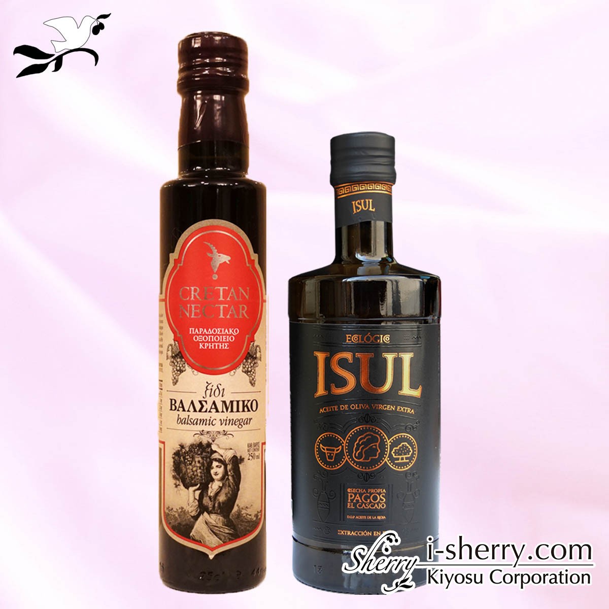 おいしいセット 酸度0 1 オリーブオイル イスール 250ml バルサミコ酢 赤 Cretan Nectar 250ml Cdt0 1 Sherry