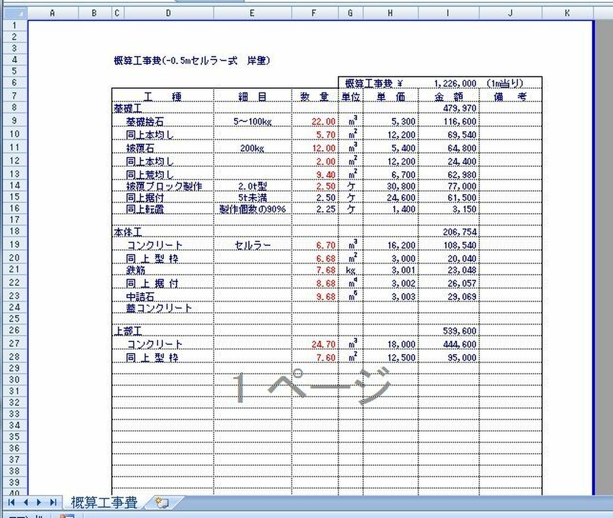 工事単価表 – 建築資材単価一覧表 – PQOH