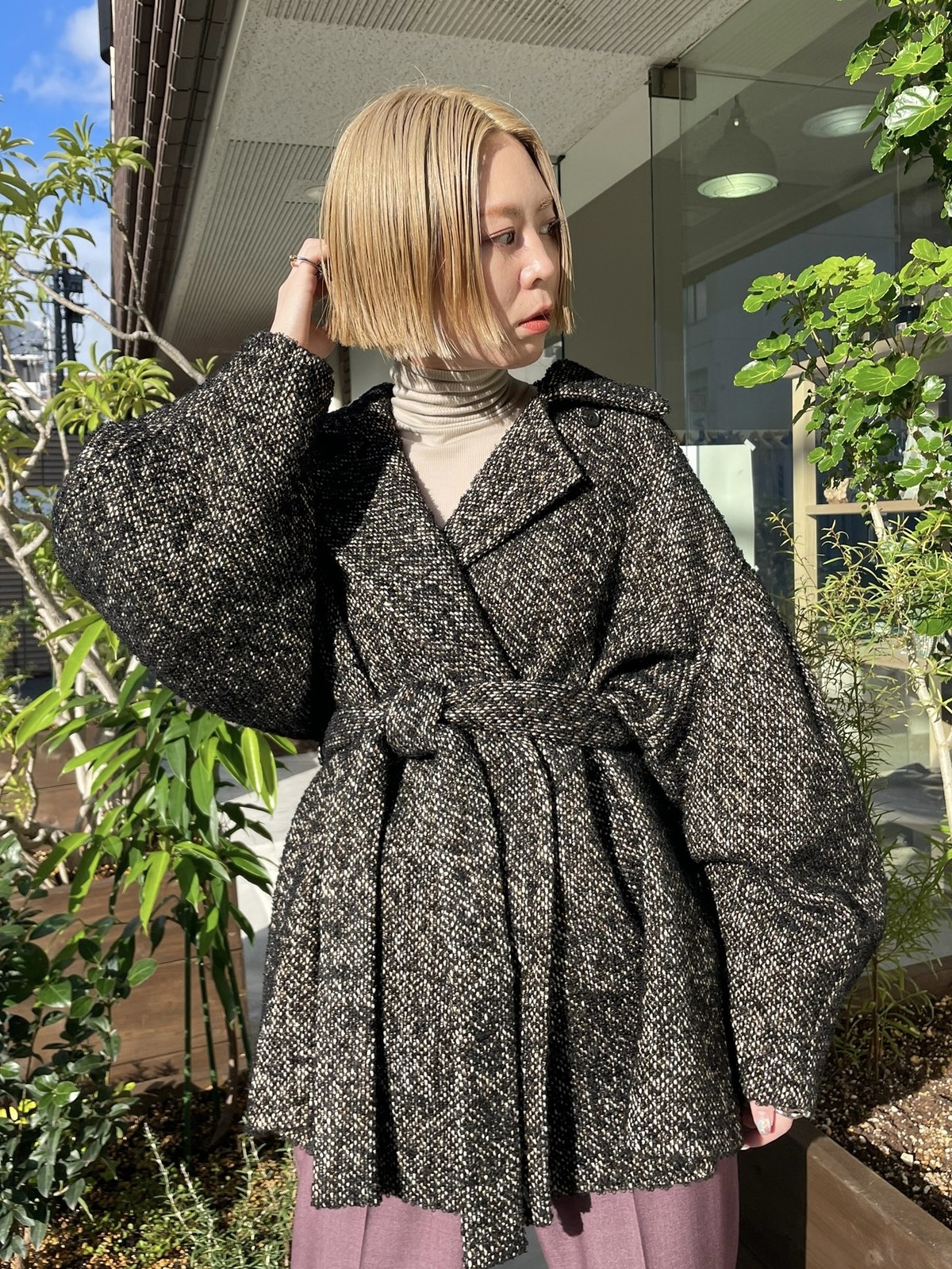 最安価格 MIX LOOP TWEED BOX COAT クラネ CLANE agapeeurope.org