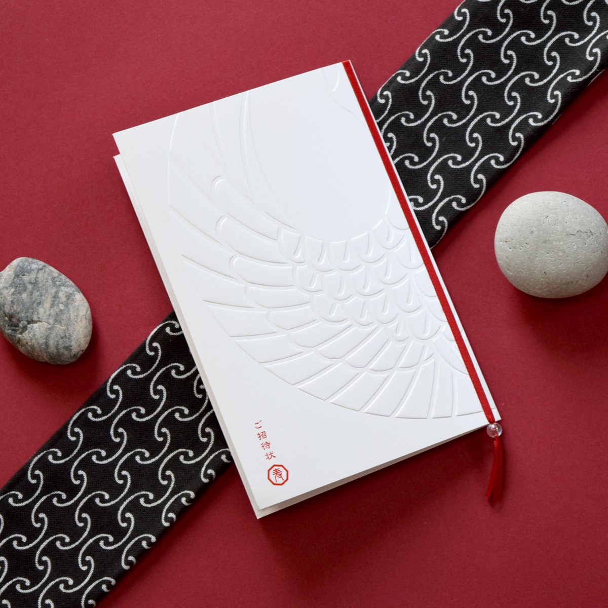 印刷込み 結婚式 招待状セット 鶴翔 和風招待状 Tiamobridal