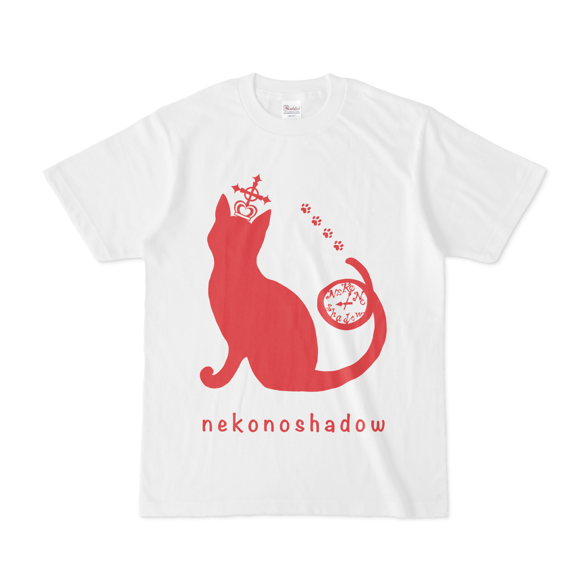 Tシャツ 赤い猫の影 Nekonoshadow