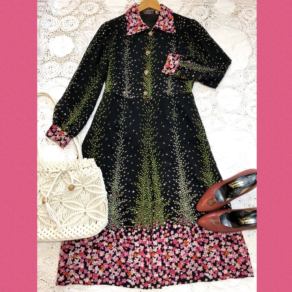 昭和レトロ ヴィンテージワンピース 70s Renown 品番op269 古着屋プチコション