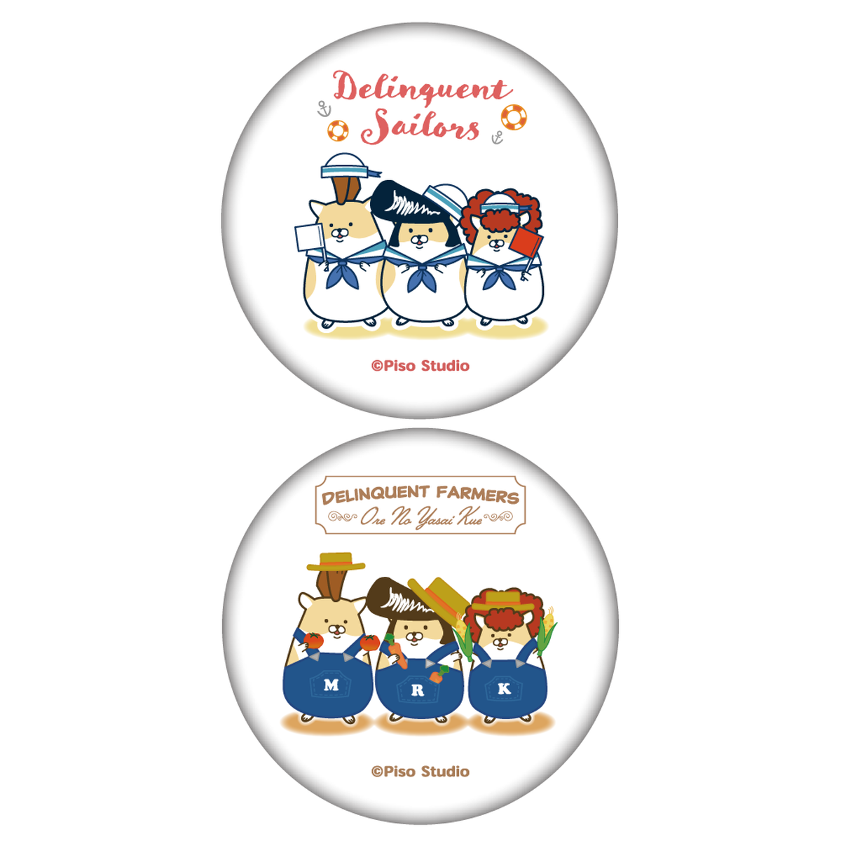 缶バッジ 二個セット Piso Store On Base