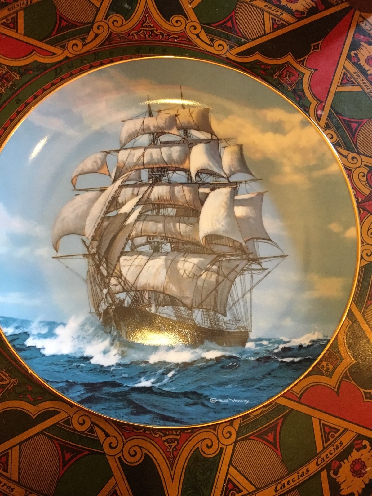 大航海時代に思いを馳せて 職人さんによる船の絵皿プレート Ship Picture Plate Reverie Emporium
