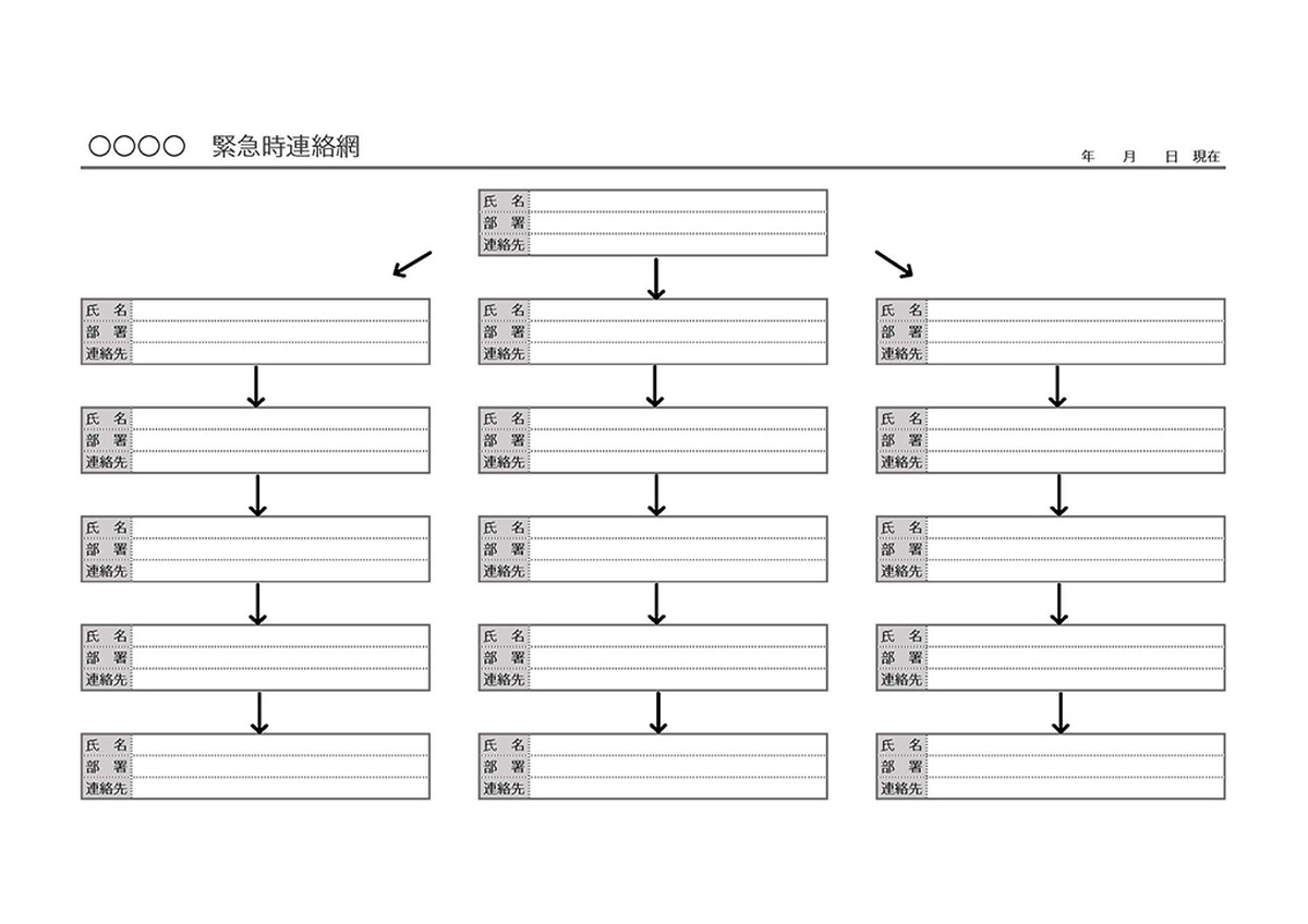 緊急時連絡網のテンプレート Template Digital