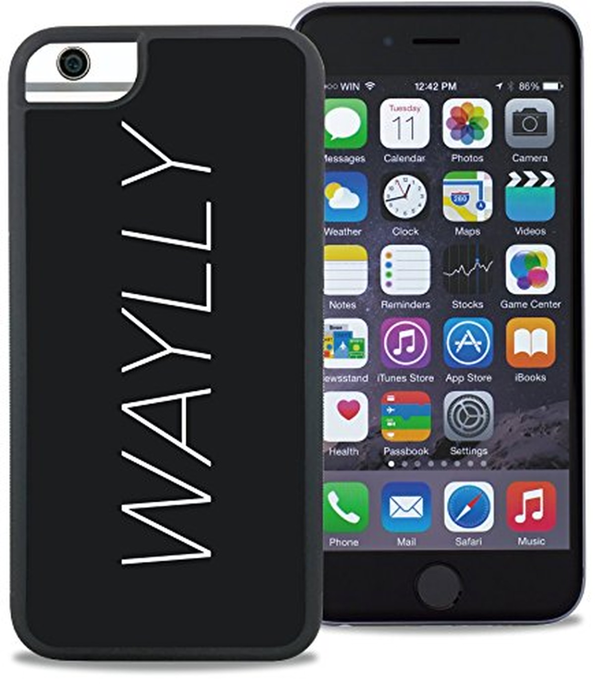 Waylly ウェイリー Iphoneケース Iphone 6 6s 7 8 対応 どこでもくっつく 耐衝撃 Logo White Imagineec