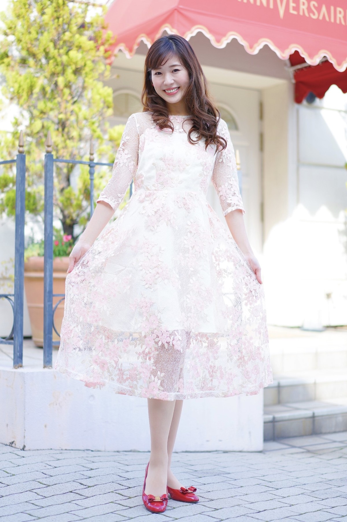 花柄刺繍ワンピース Risarisa