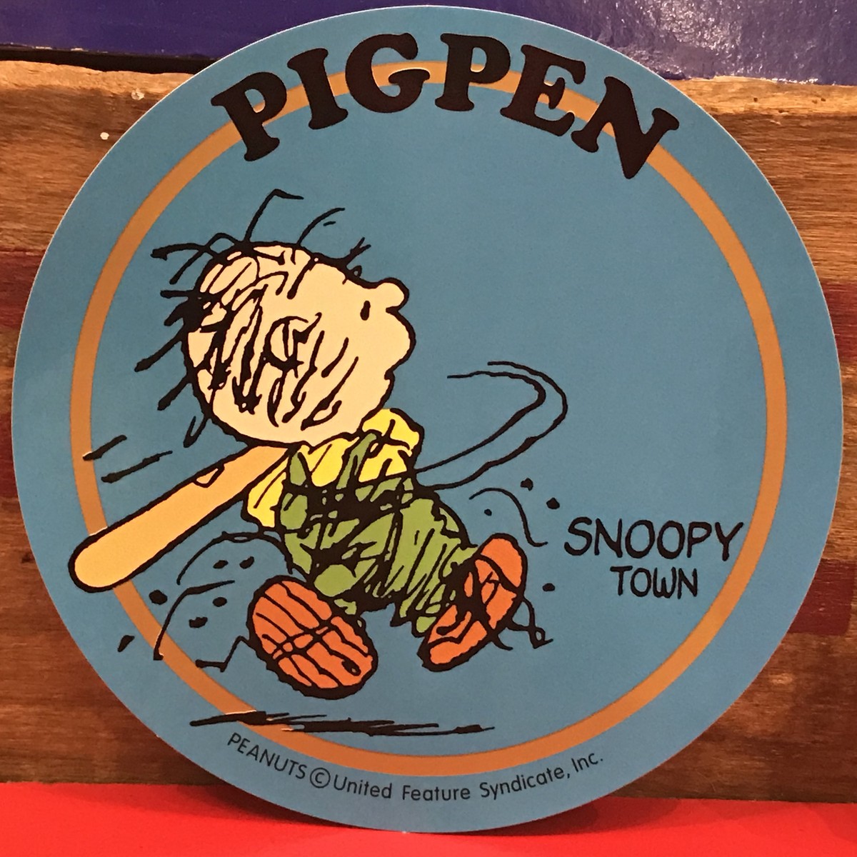 スヌーピー Peanuts ピッグペン 特大ステッカー 限定品 00年製 福岡 大名のおもちゃ屋 トイズヘッド
