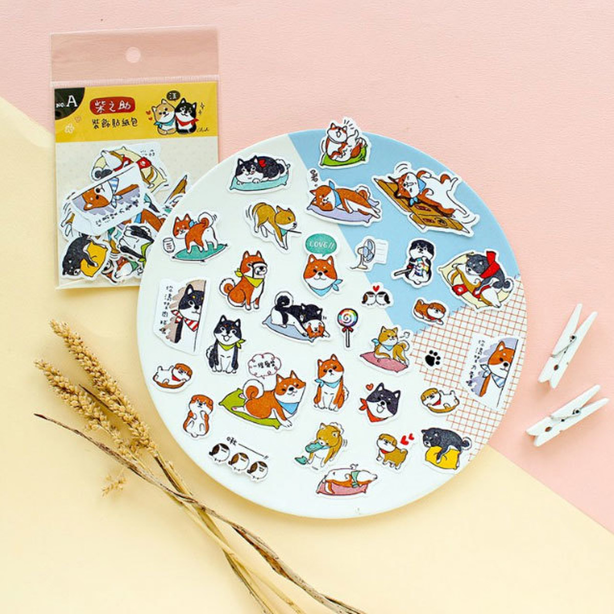 かわいい柴犬シール ホワイト ａ 猫式 台灣 台湾雑貨 猫雑貨の通販サイト