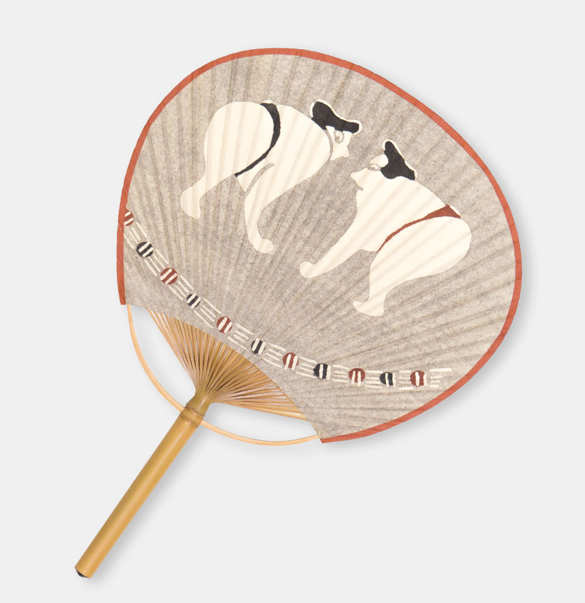 柚木沙弥郎 型染め うちわ 相撲 仕切り ねず Round Robin Folk Craft