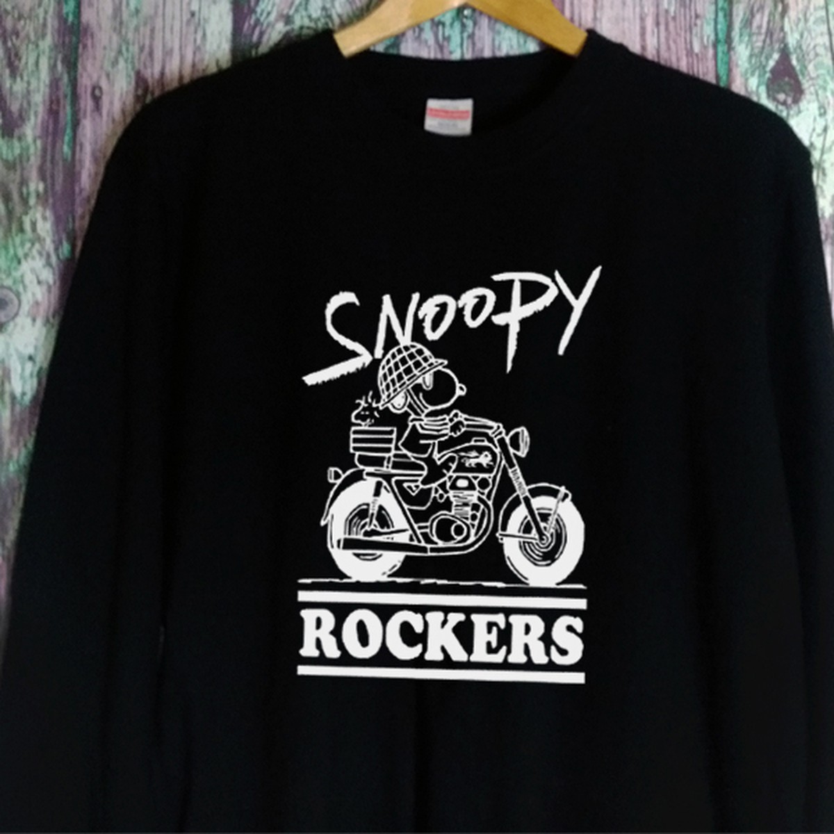 Rockers スヌーピー レゲエ ロッカーズ 長袖 黒色 Tシャツ 選べる3サイズ M L Xl 送料無料 ネコのコネ