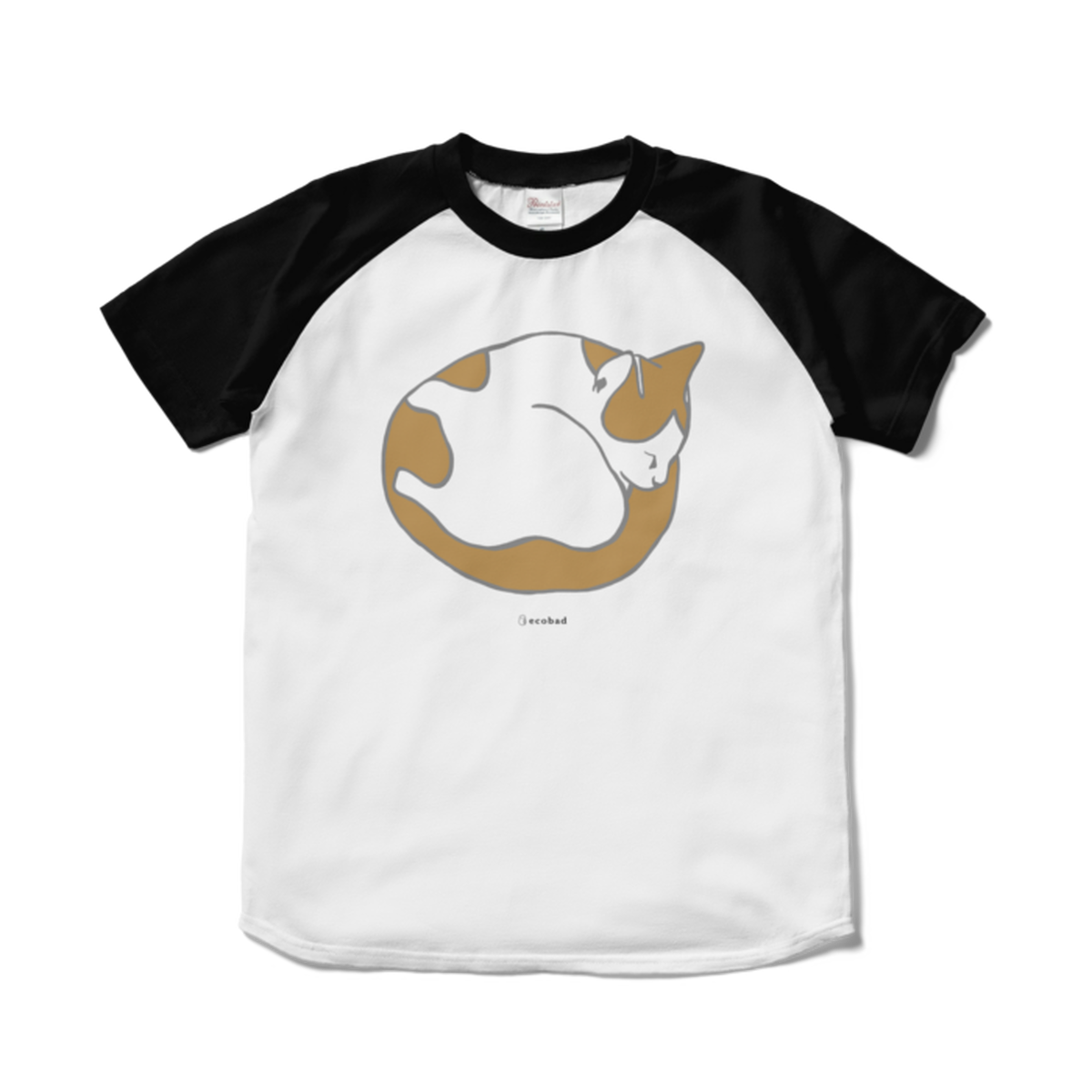 Ecobad ラグランtシャツ 眠り猫 グラフィックファッションアイテム専門店ecobad エコバド