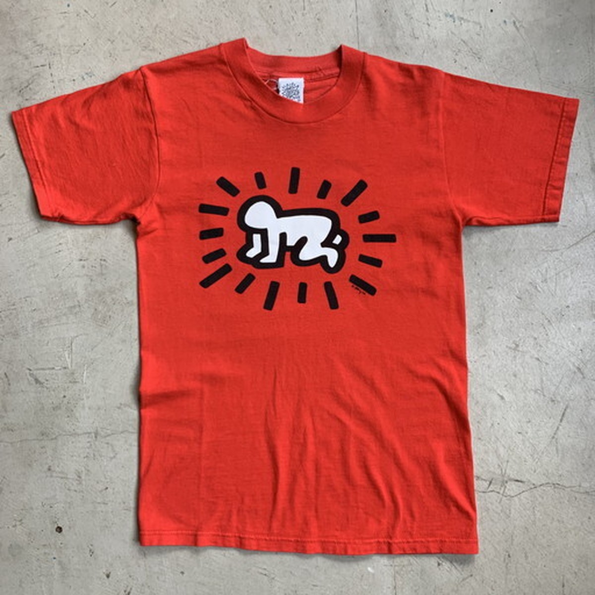 80's 90's Keith Haring キースヘリング アートTシャツ RADIANT BABY POP SHOP レッド 赤 美品 S
