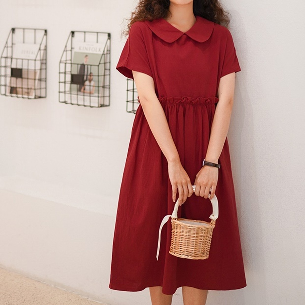 襟付きレトロワンピース Liglad リグラッド