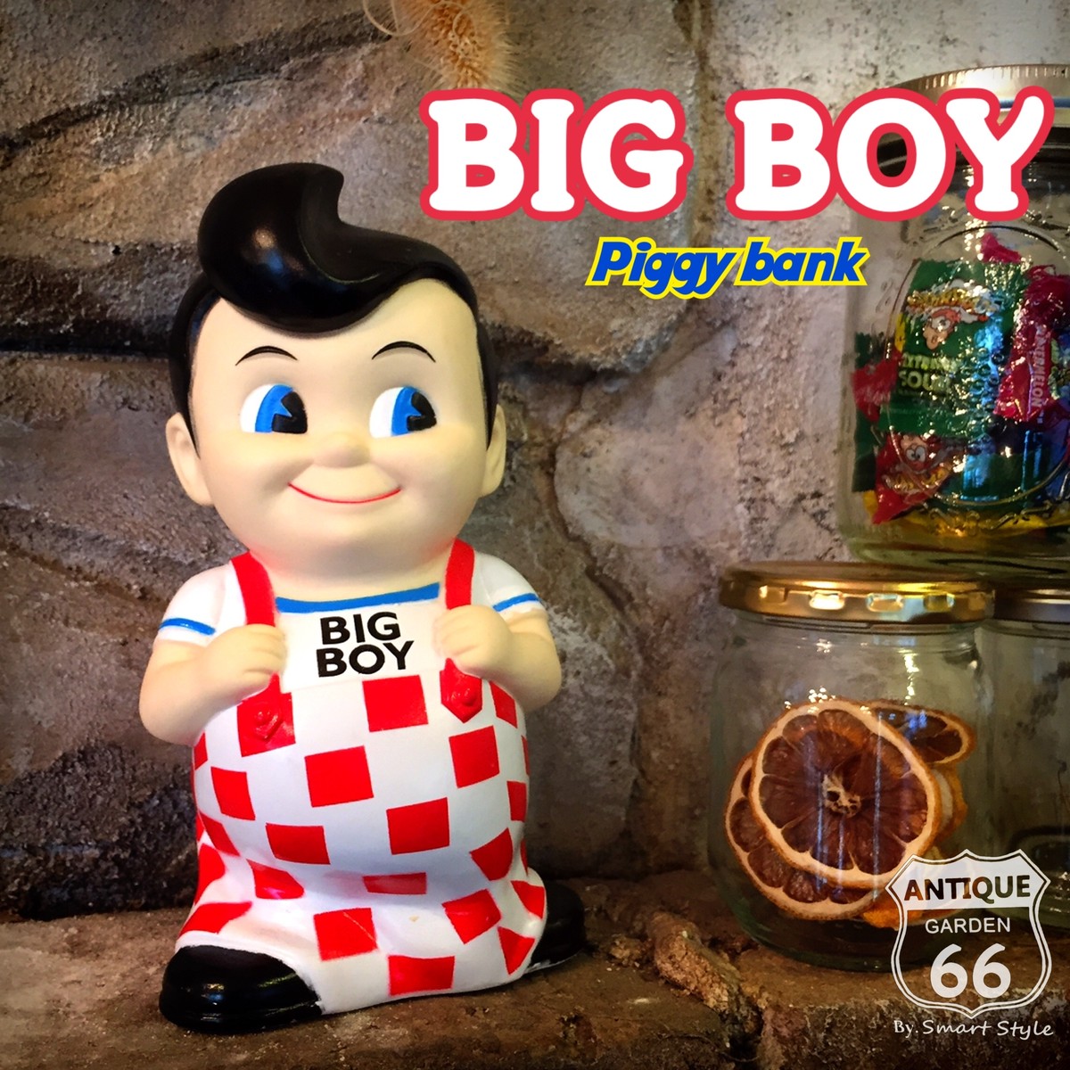 アメリカン雑貨 ビッグボーイ 貯金箱 ファットver コインバンク Bigboy Fat Coinbank 新品 D 004 119 Antique Style アンスタ アメリカ買付けのヴィンテージ アンティークのおみせ