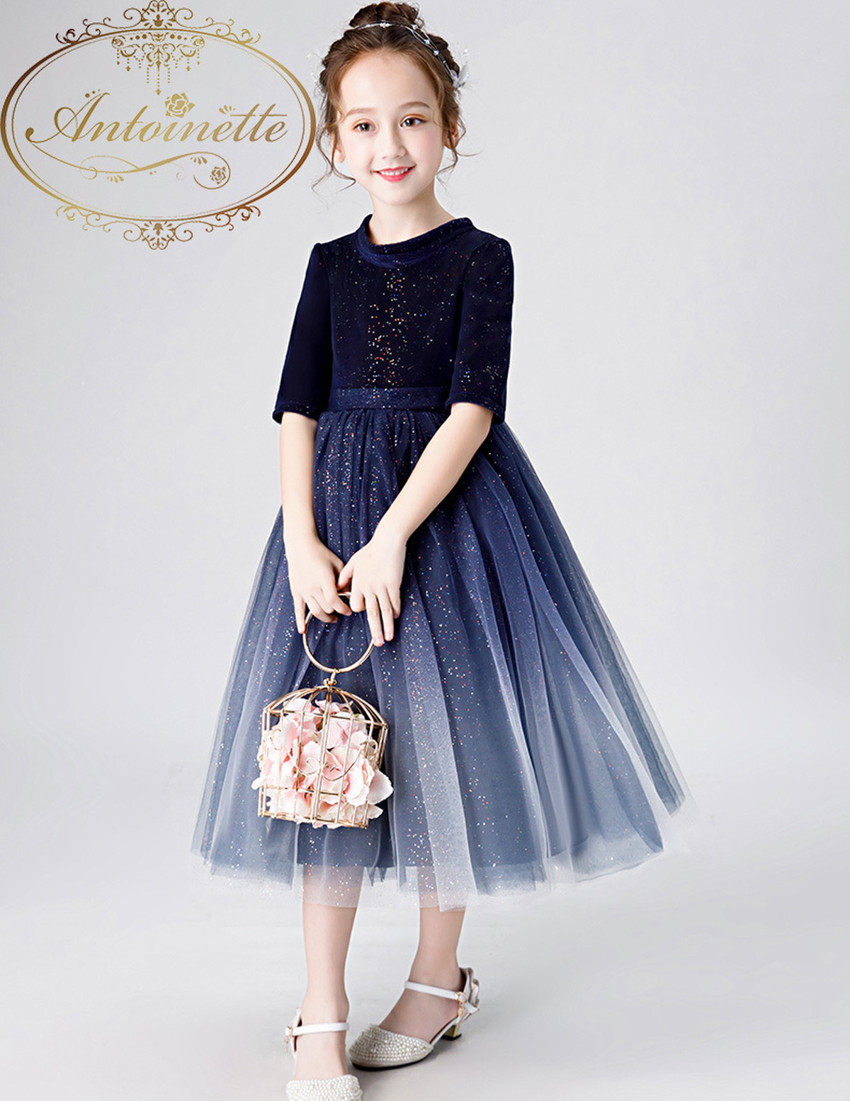 子供服 おでかけ 女の子 キッズ ワンピ ドレスワンピース お食事会 フォーマル Antoinette