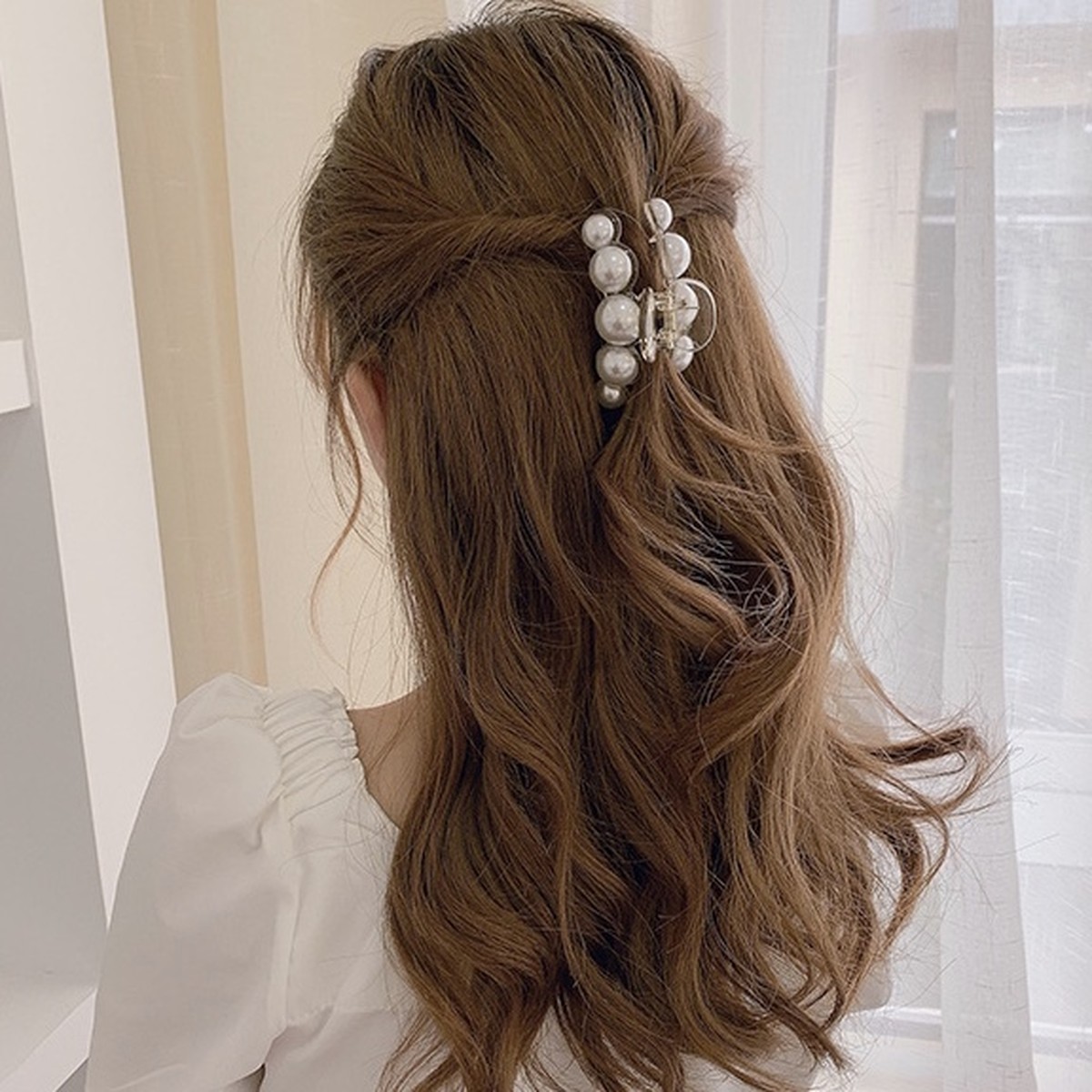 即納 バンスクリップ パールクリップ 韓国ヘアアクセサリー 韓国ins トレンド Plume Accessories