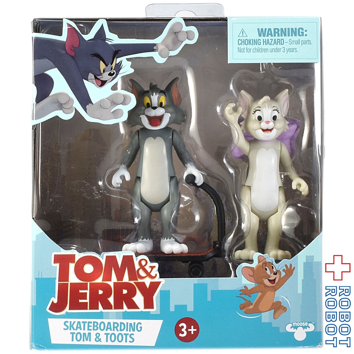 Moose トムとジェリー アクションフィギュア 2パック スケートボーティング トム トゥードルス Robotrobot