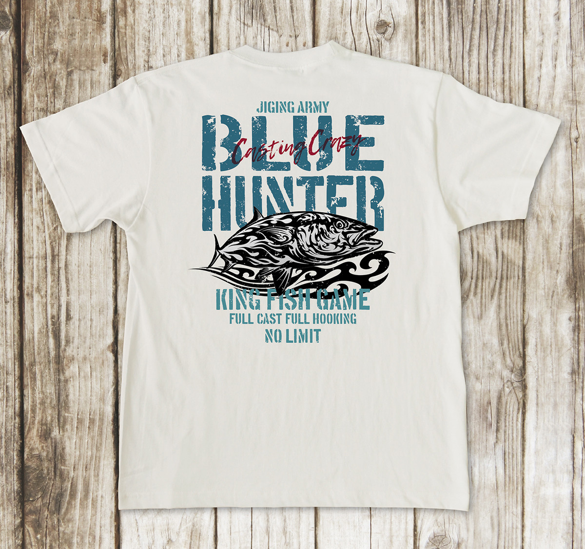 Bluehunter ヒラマサtシャツ 白 フィッシャー