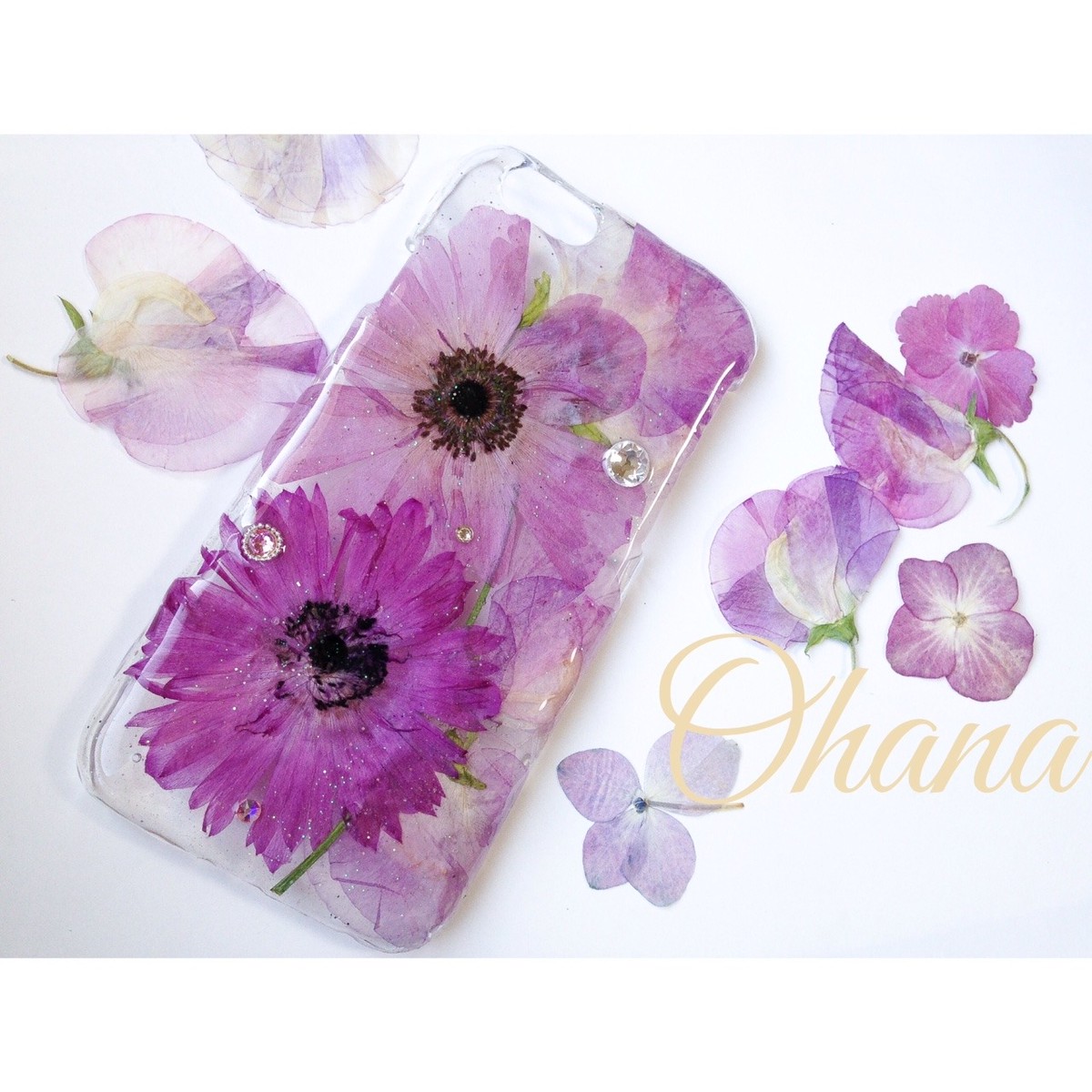 登場 アネモネ ハートの花びらシンプル押し花スマホケース Iphone6 6s その他 Slcp Lk