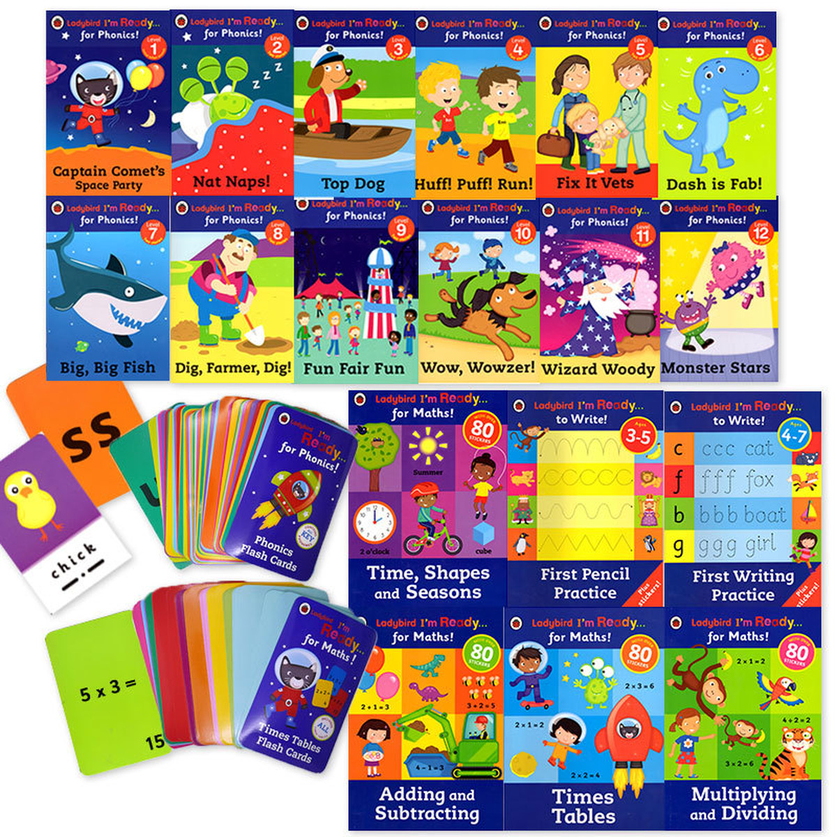 絵本12冊 カード117枚 ワーク Phonicsをはじめよう Ladybirdセット 英語絵本の わんこ英語books