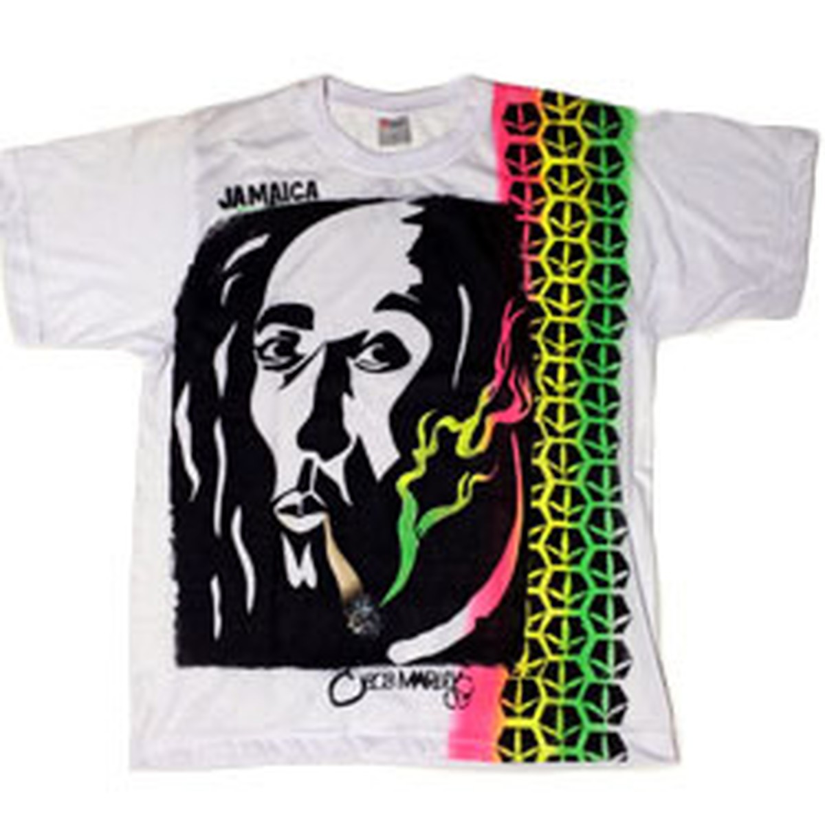 男女兼用 ボブマーリー Bob Marley ラスタマンの手作りtシャツ 1点もの From ジャマイカ Jungle11