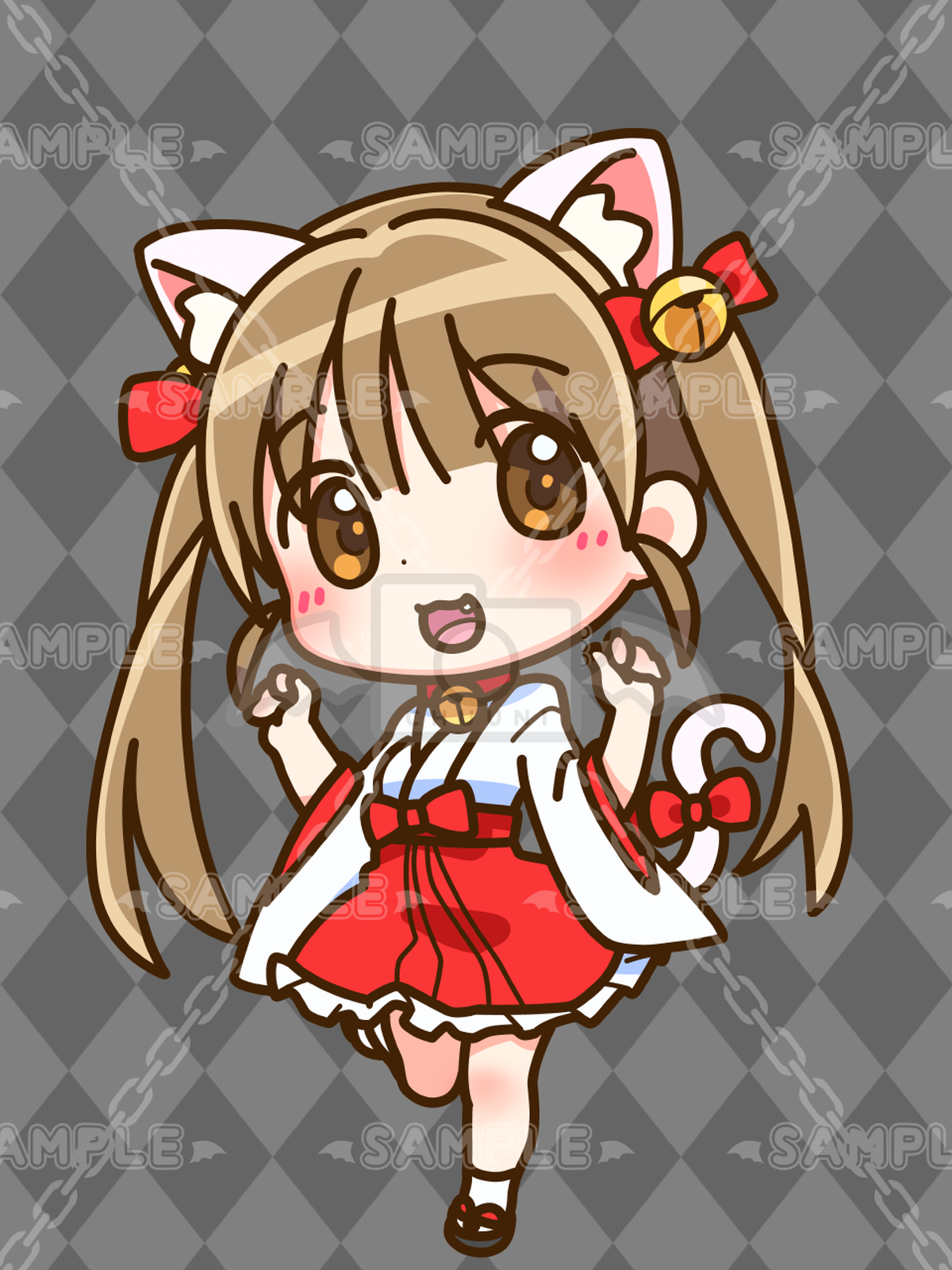 巫女にゃんこちゃん 茶髪 M 中学2年生