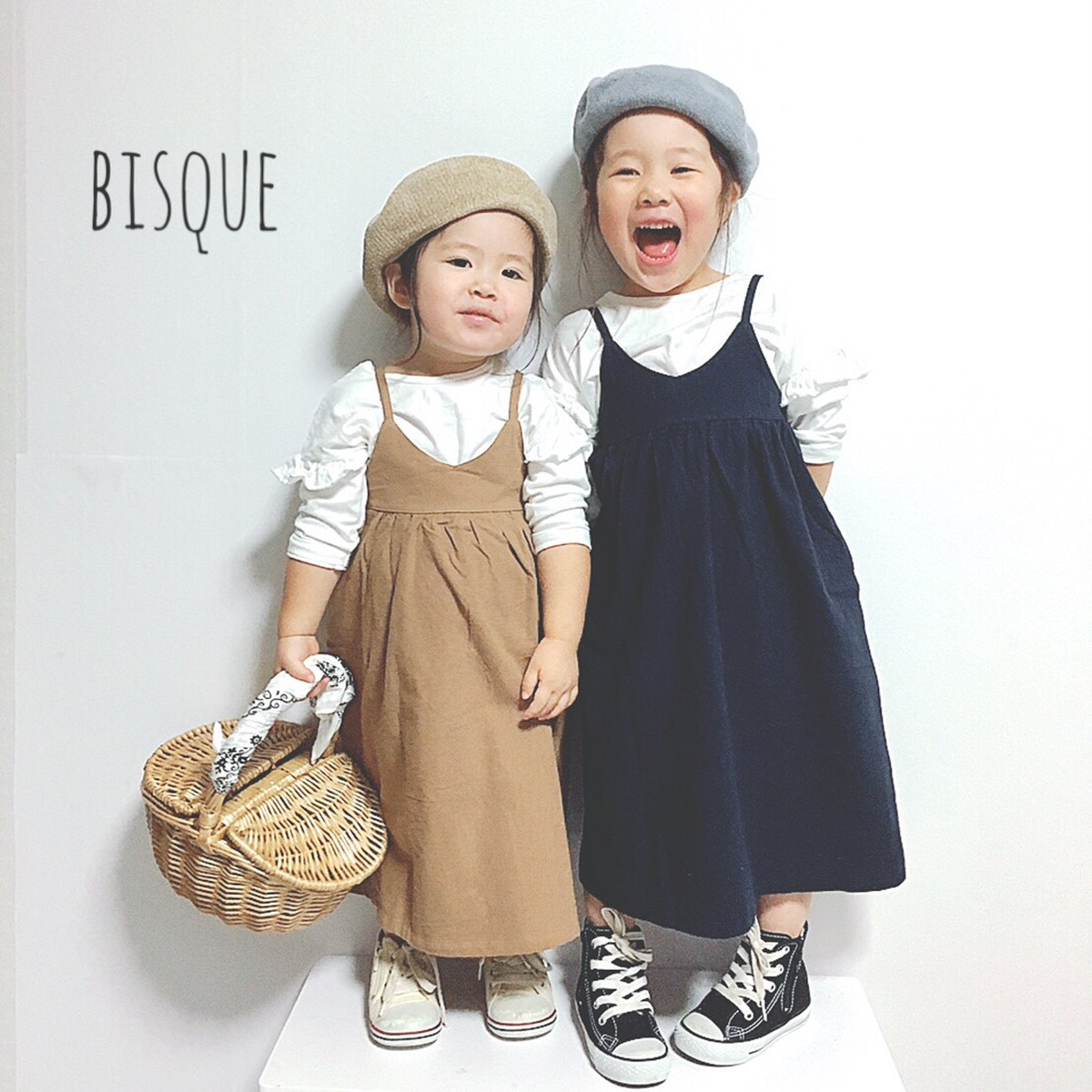 ロングキャミワンピース 韓国子供服 Bisque びすく ロングキャミワンピース 韓国子供服 Bisque びすく