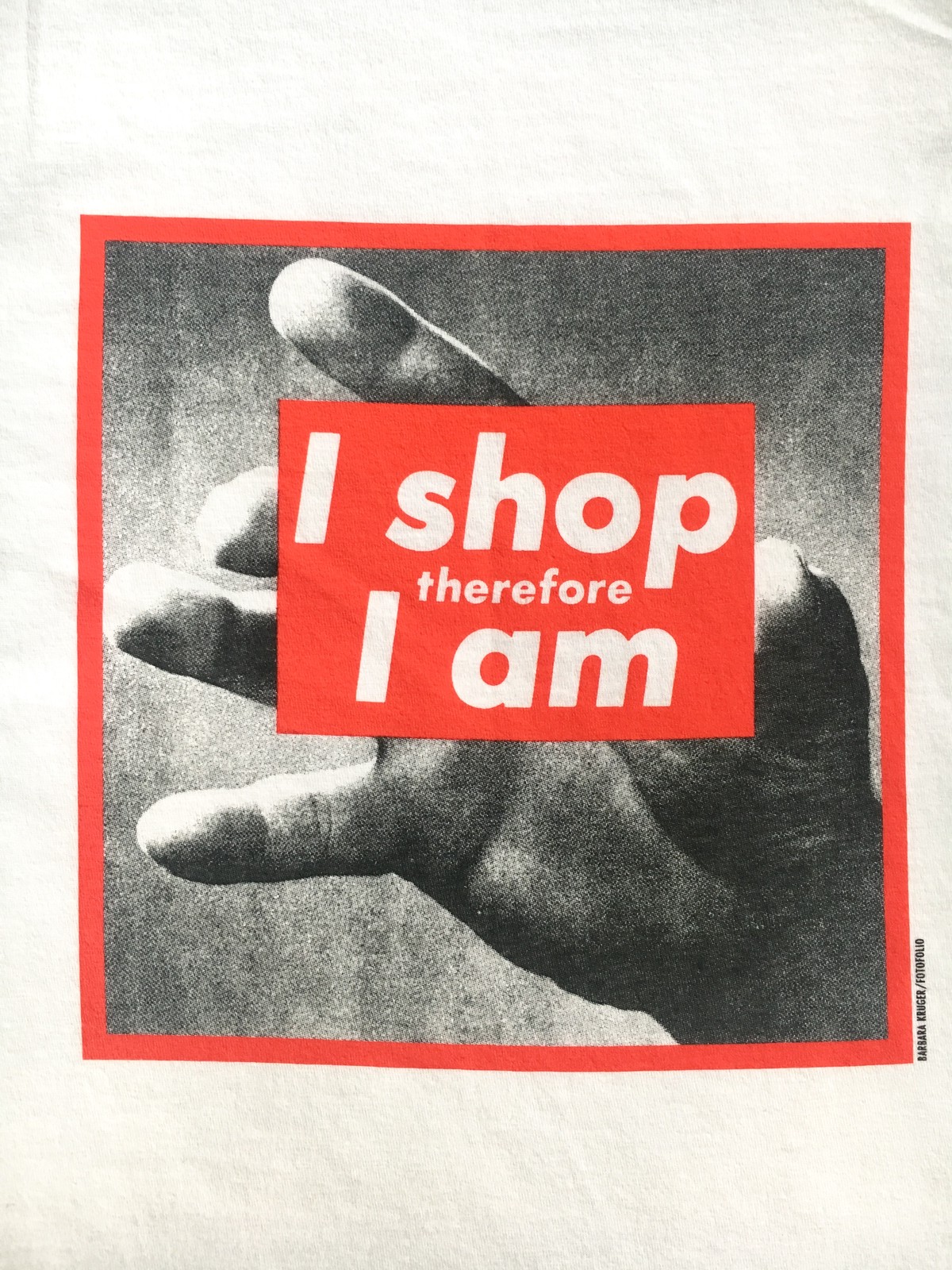 デッドストック Barbara Kruger I Shop Therefore I Am Tシャツ 2f